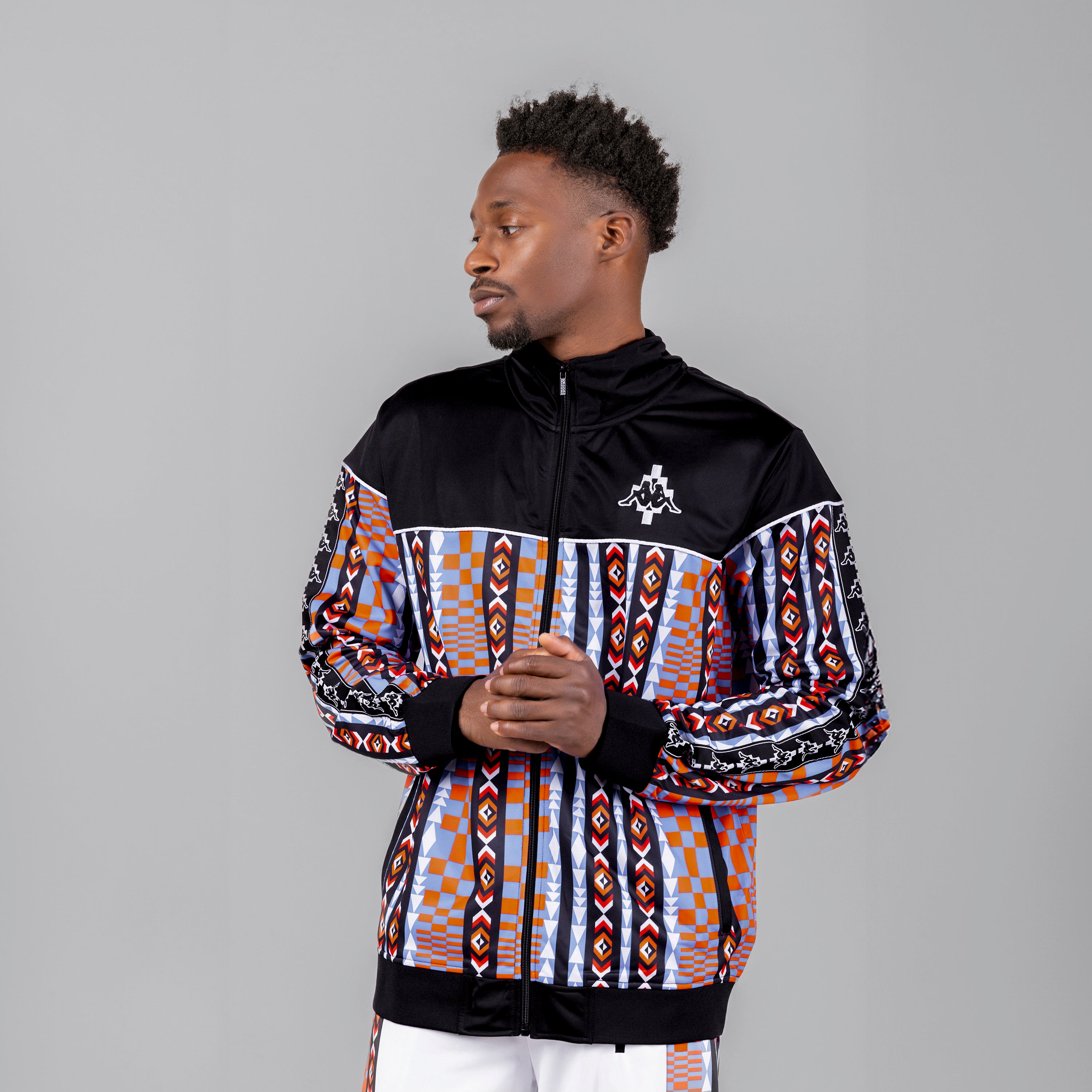 Chaqueta Negra Marcelo Burlon Multicolor Folk Kappa