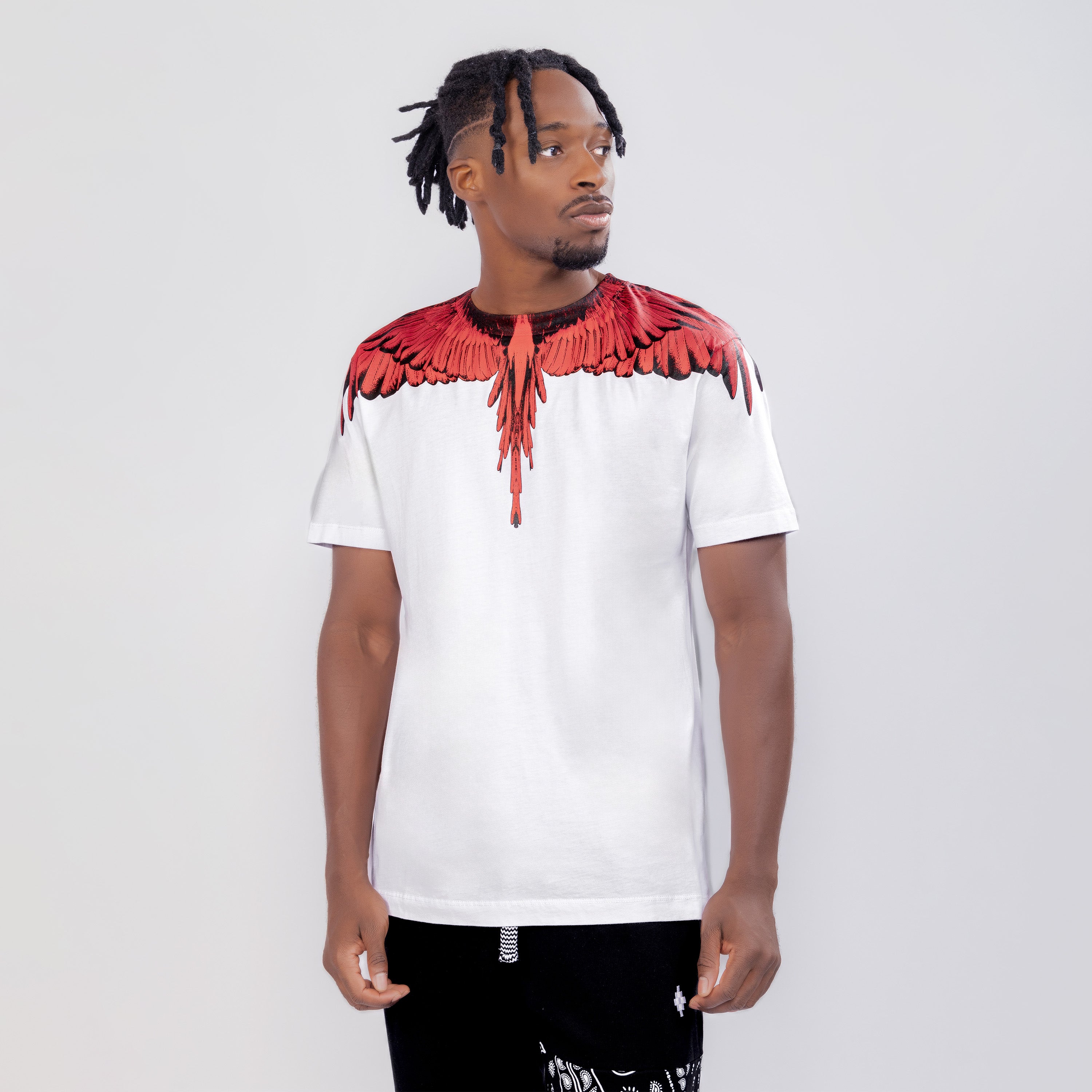 Camiseta Blanca Marcelo Burlon Rojo Icon Wings