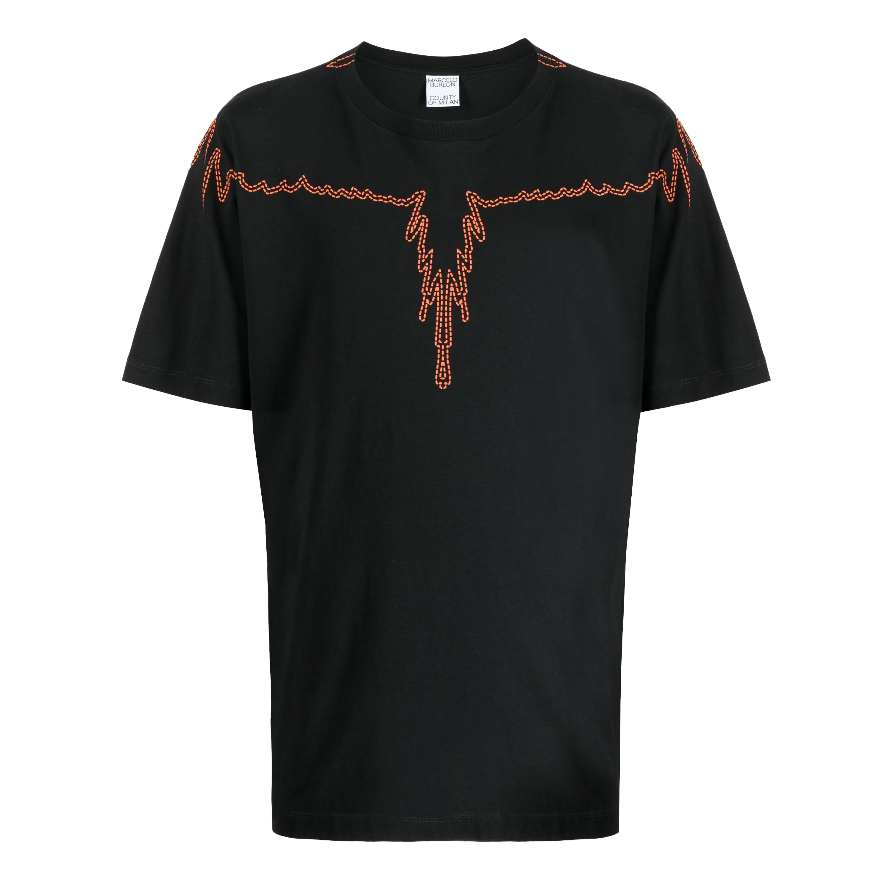 Camiseta Negra Marcelo Burlon Stitch Wings