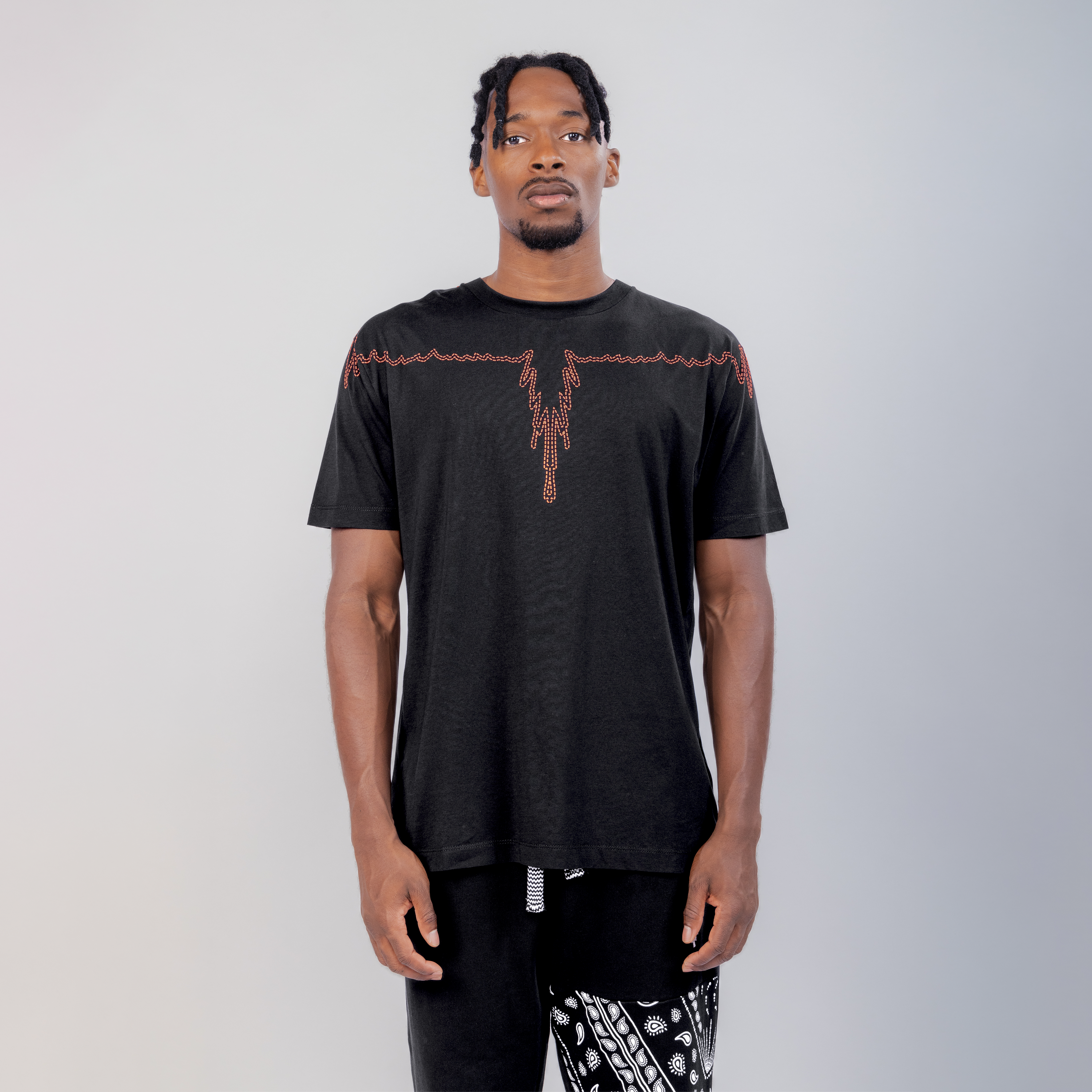 Camiseta Negra Marcelo Burlon Stitch Wings