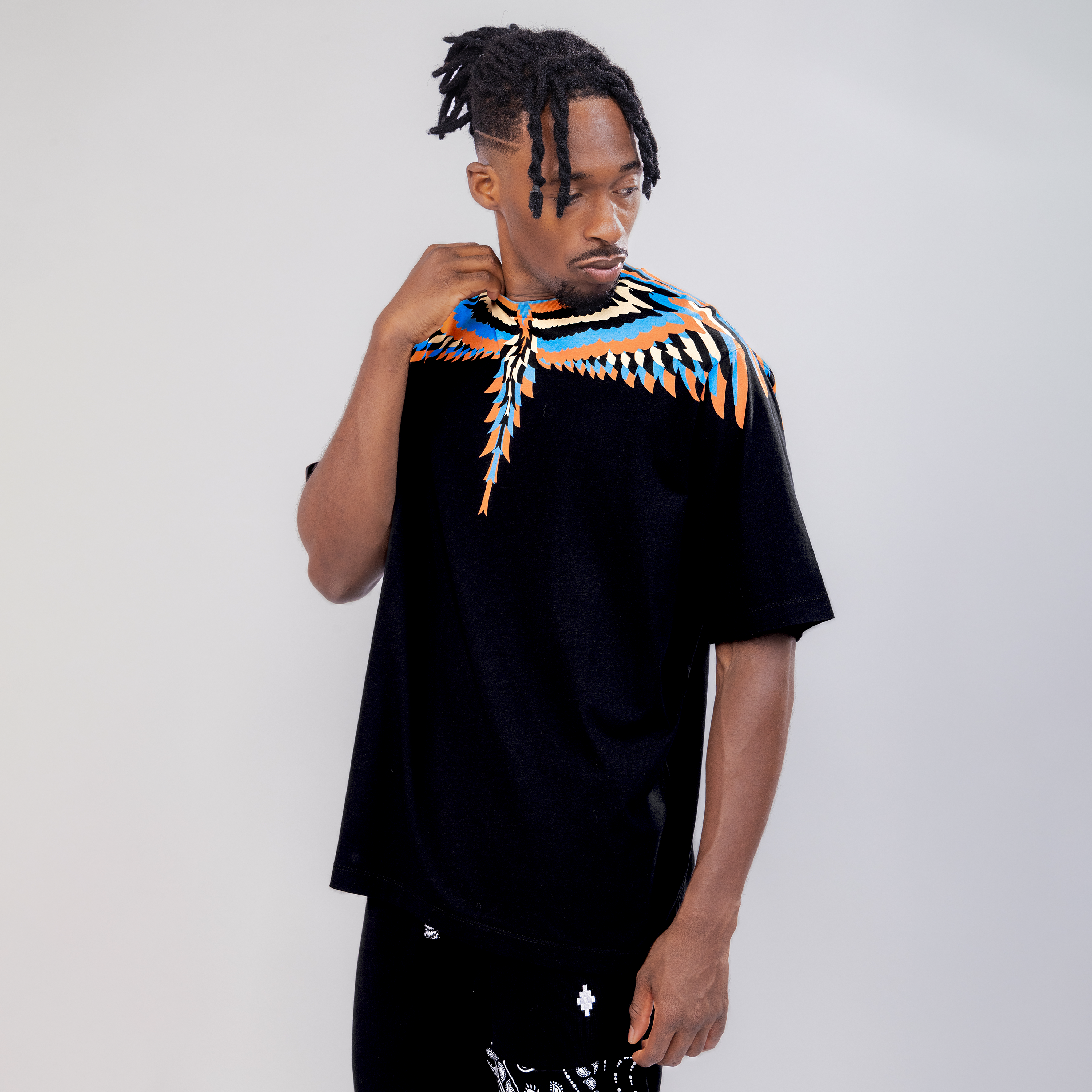 Camiseta Negra Marcelo Burlon Optical Wings