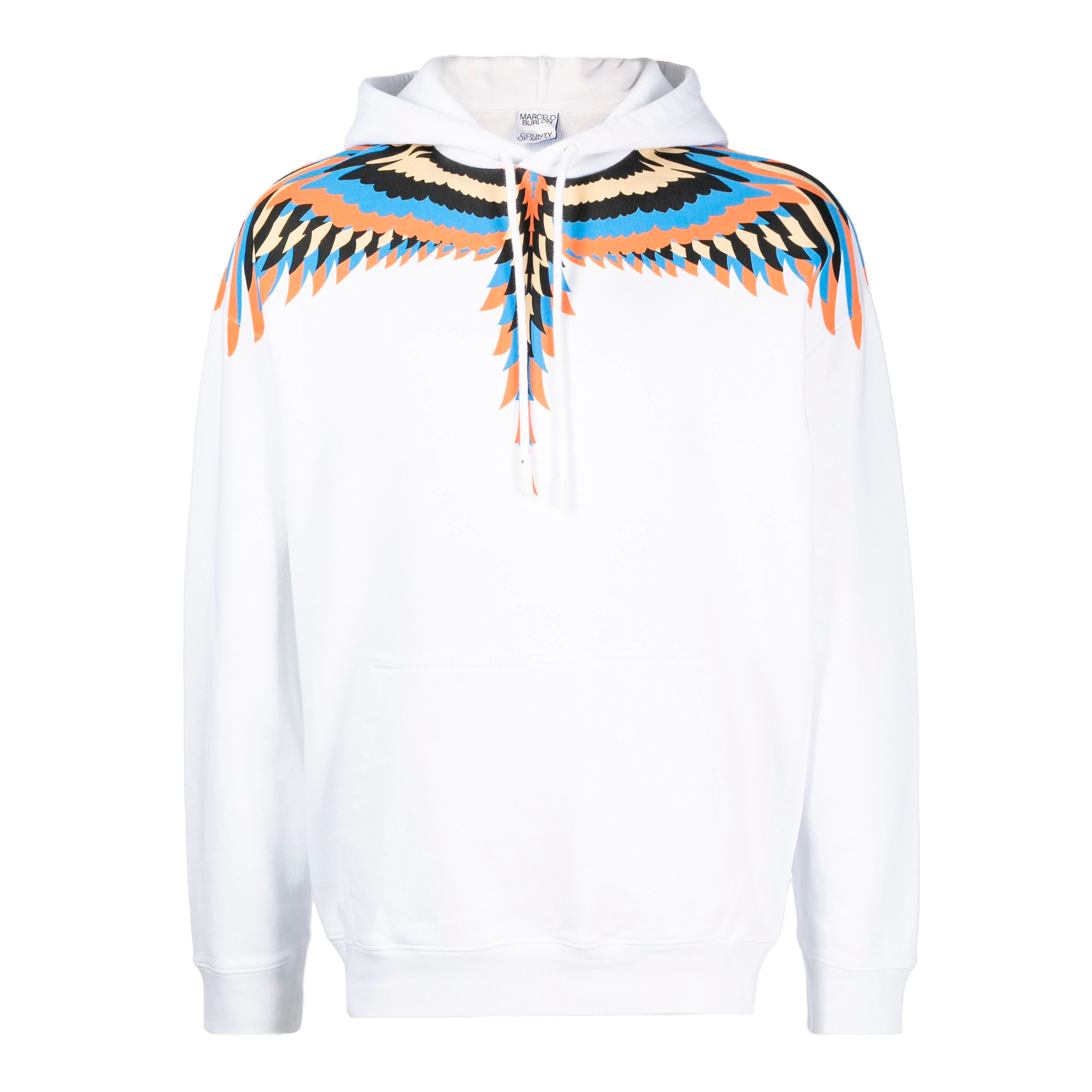 Buzo Tipo Hoodie Blanco Marcelo Burlon Salmón Optical Wings