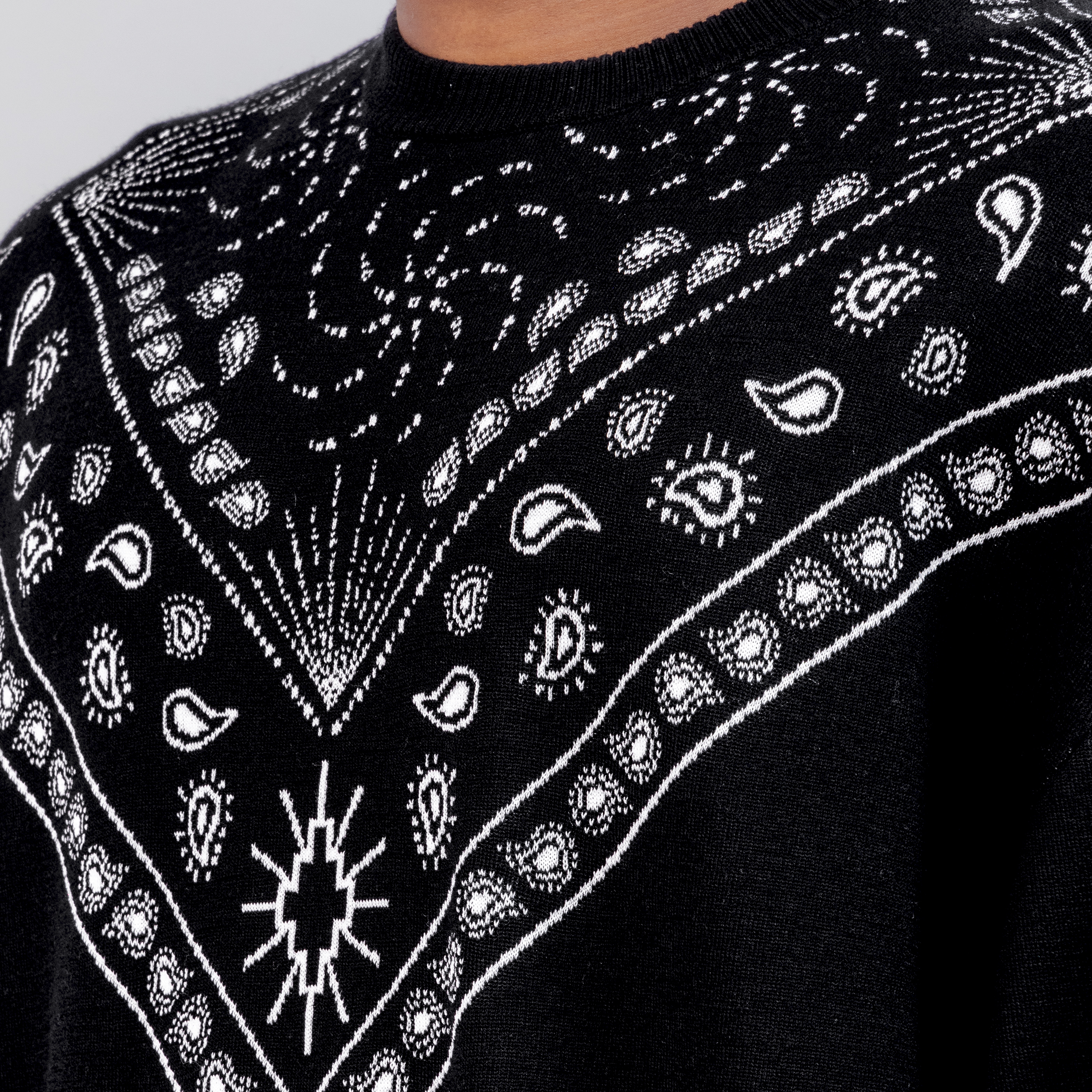 Suéter Negro Marcelo Burlon Bandana