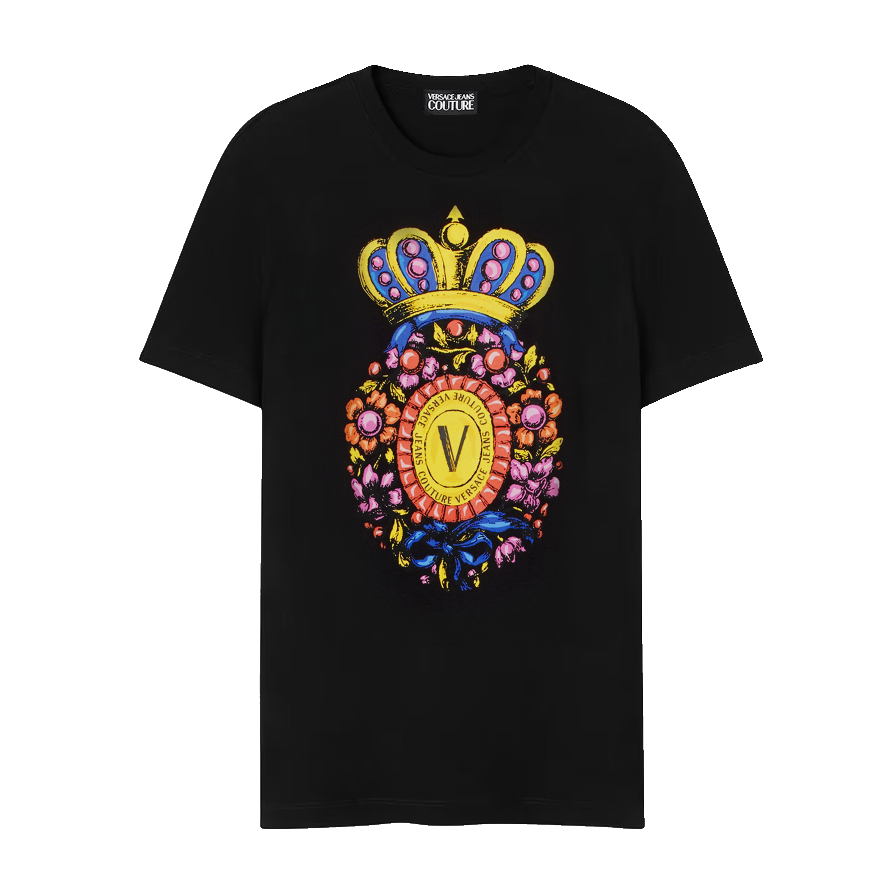 Camiseta Negra Versace Jeans Couture Crown Baroque