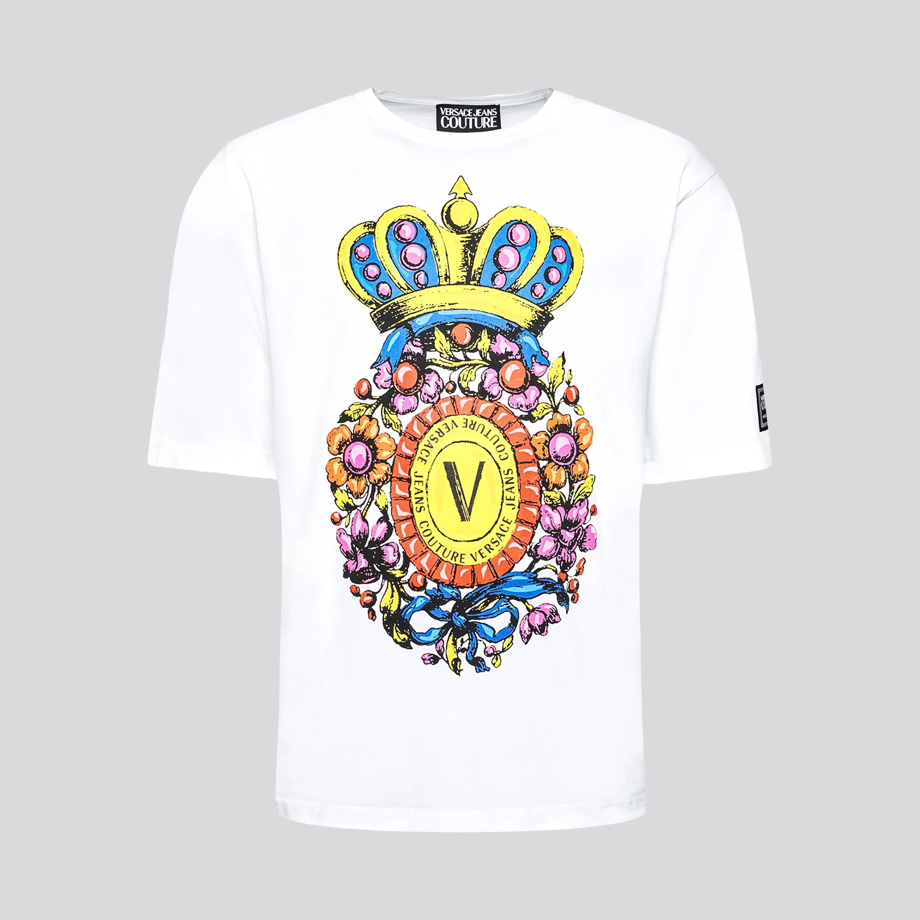 Camiseta Blanca Versace Jeans Couture Crown Baroque