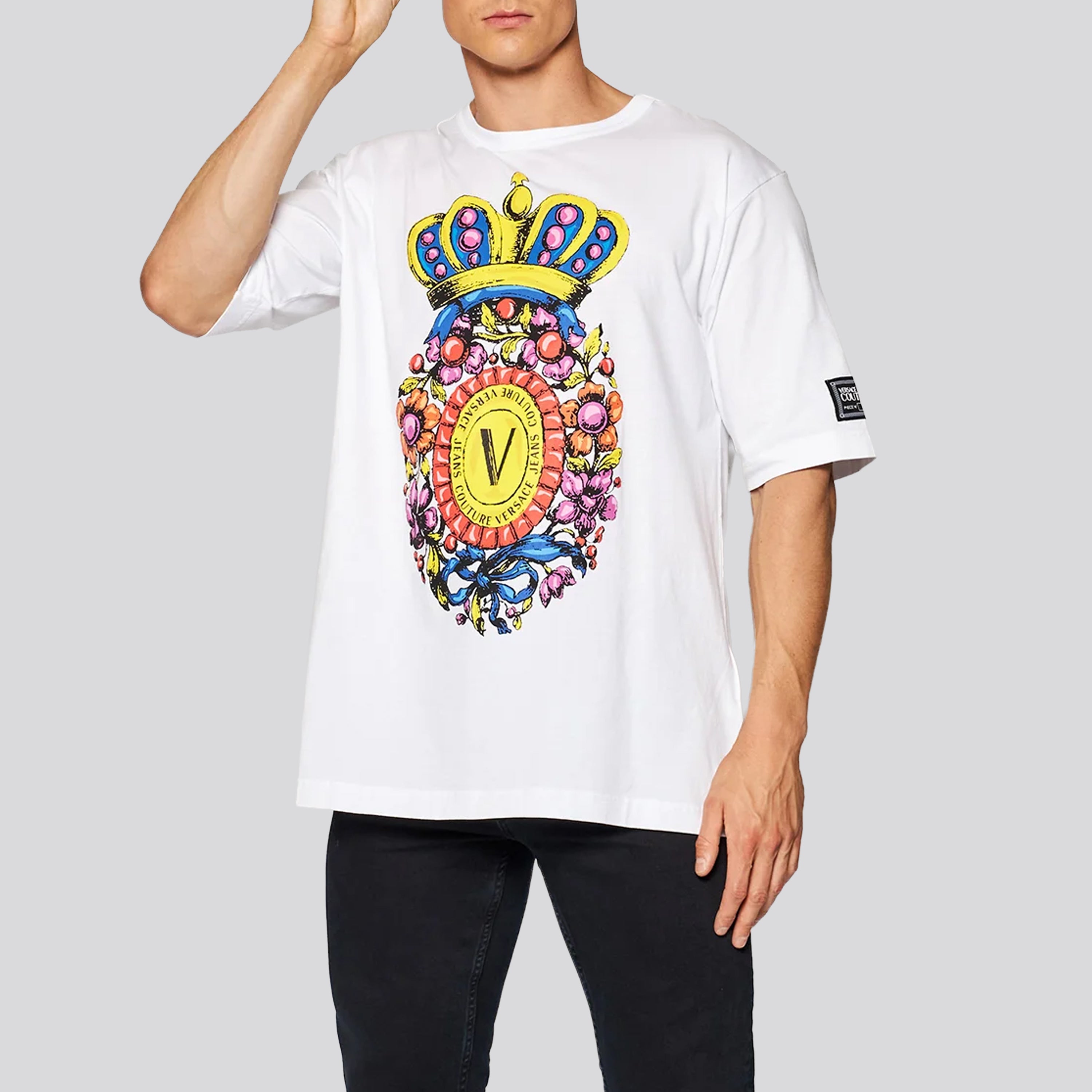 Camiseta Blanca Versace Jeans Couture Crown Baroque