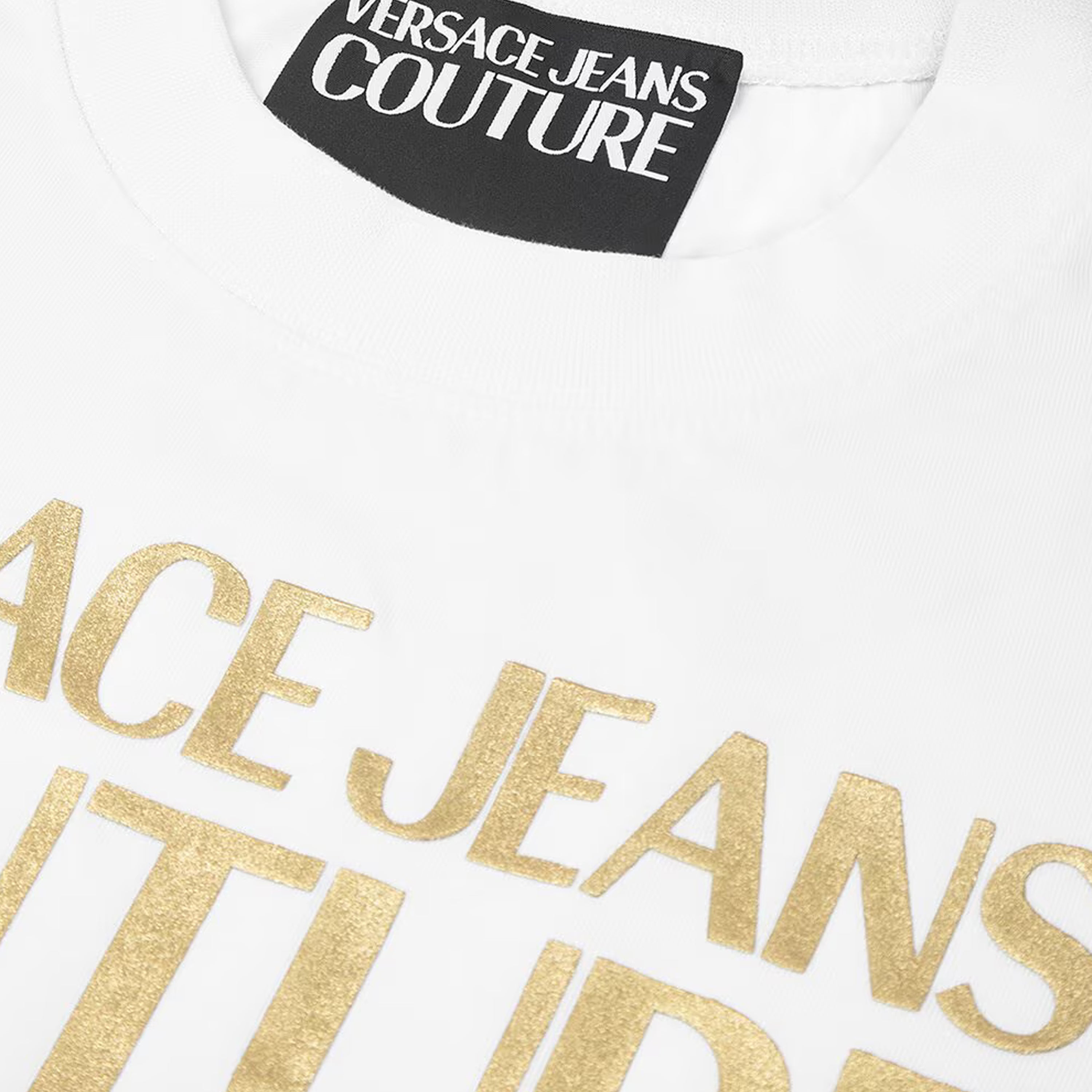Camiseta Blanca Versace Jeans Couture Logo Gold