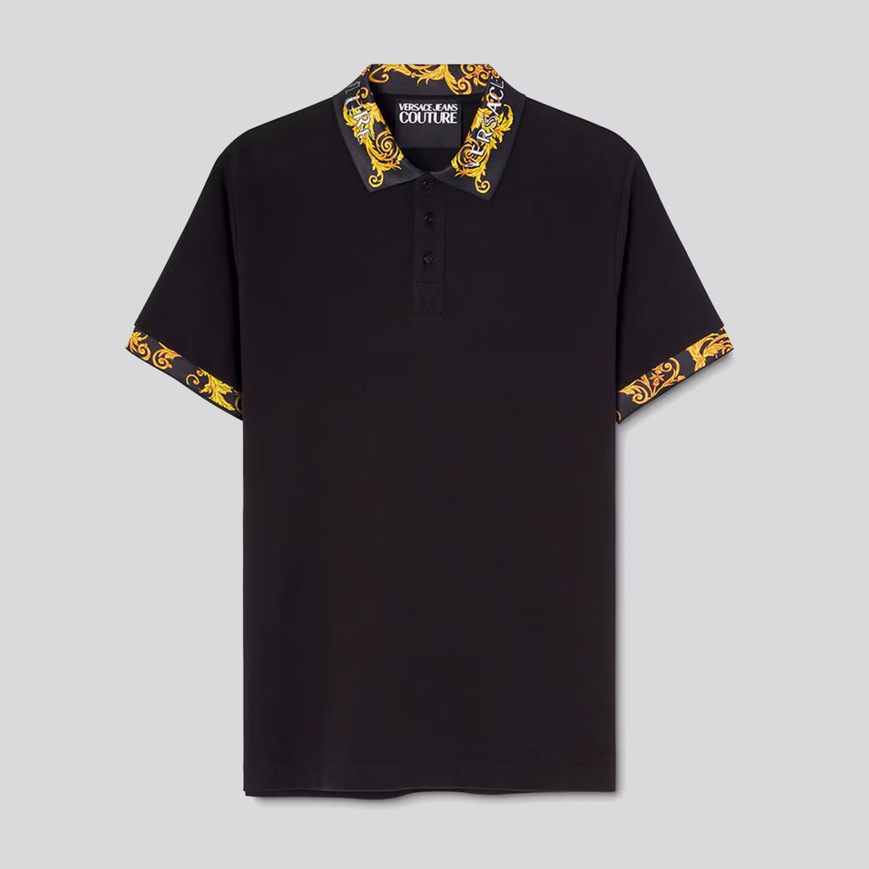 Camiseta Negra Versace Jeans Couture Baroque Neck