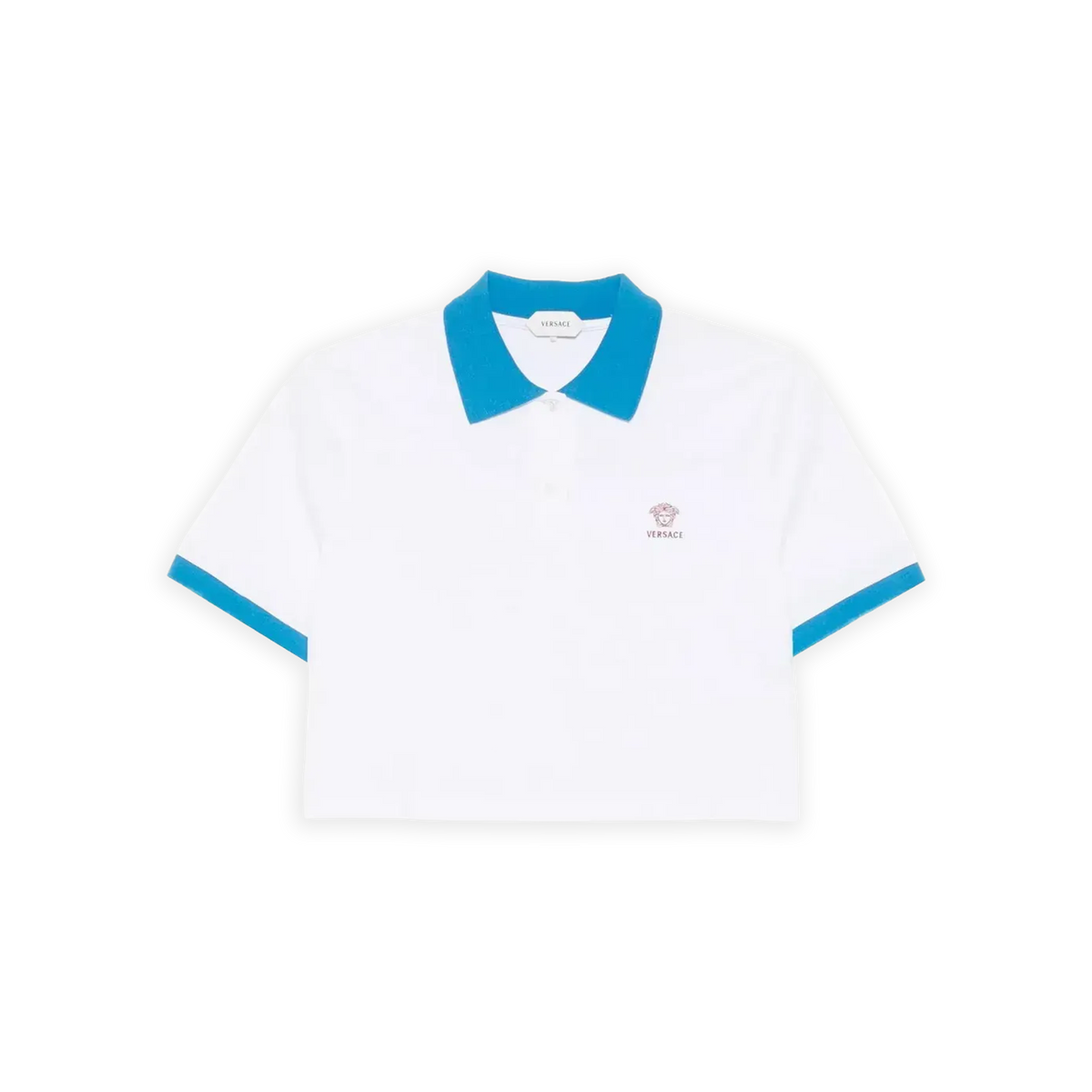Camiseta Tipo Polo Blanca Versace Cropped