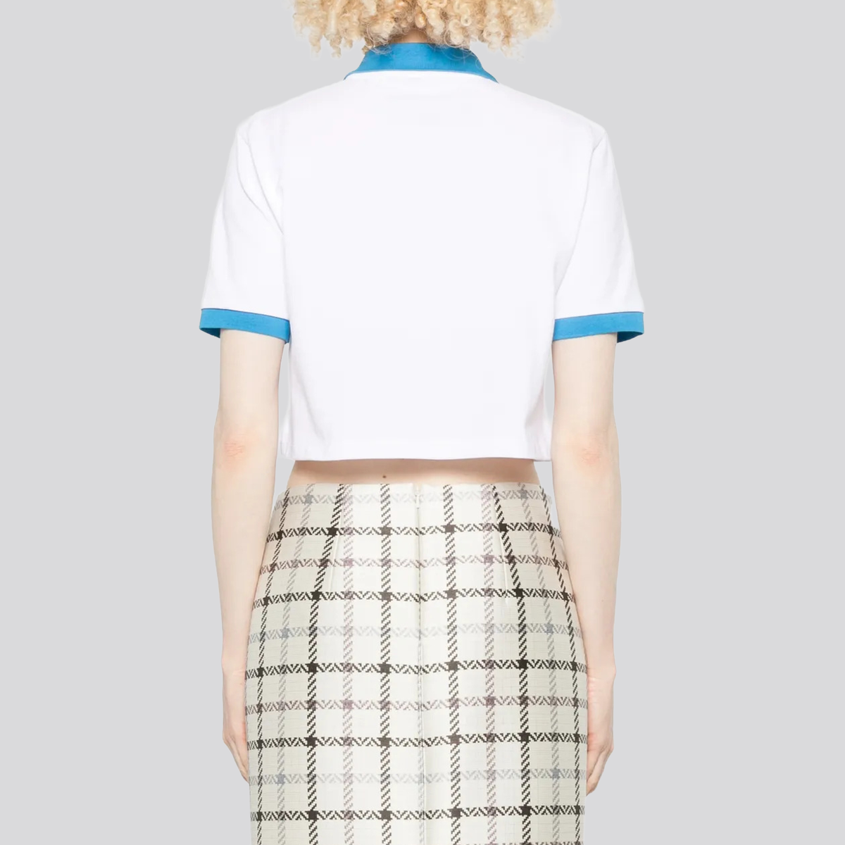 Camiseta Tipo Polo Blanca Versace Cropped