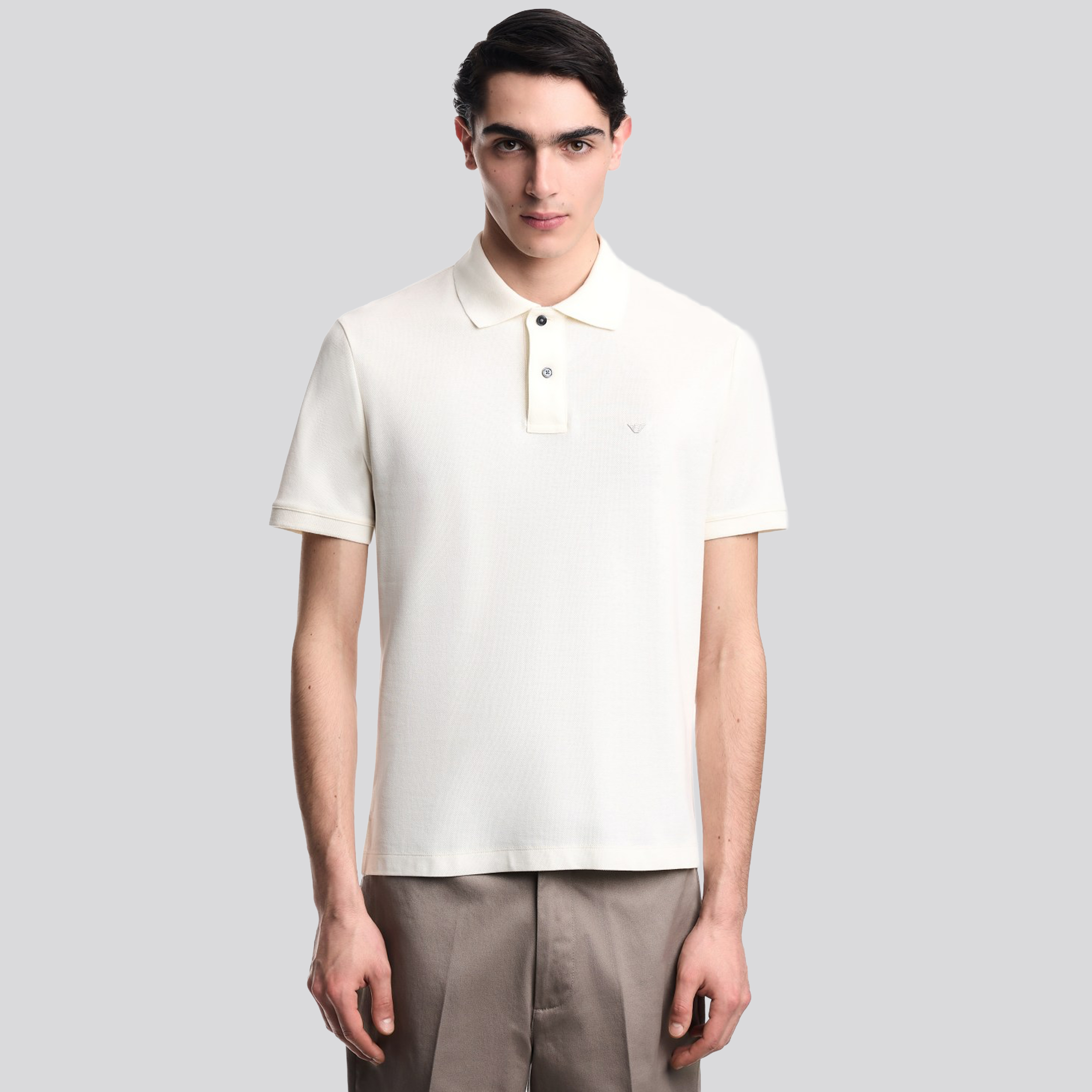 Camiseta Tipo Polo Blanco Emporio Armani Eagle