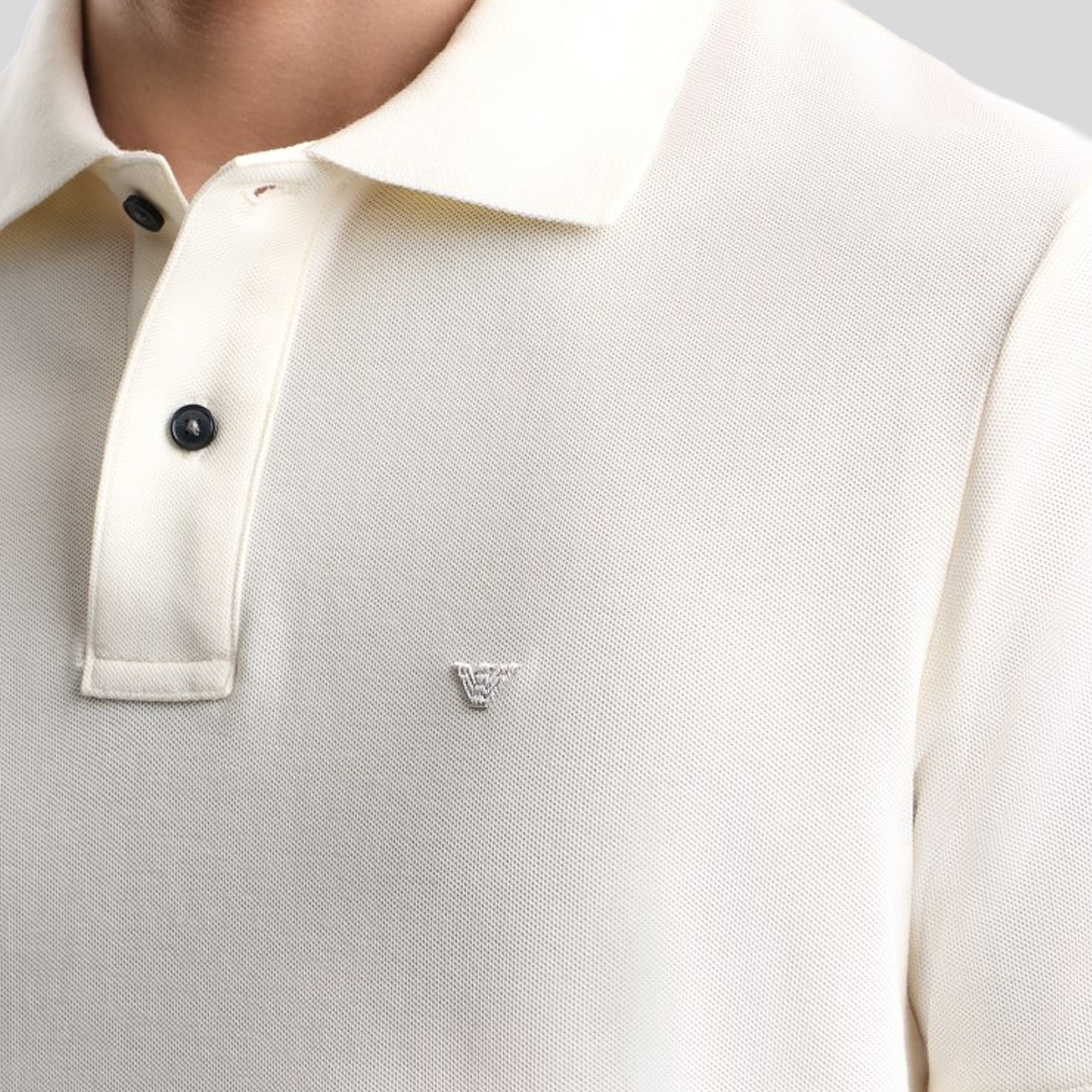 Camiseta Tipo Polo Blanco Emporio Armani Eagle