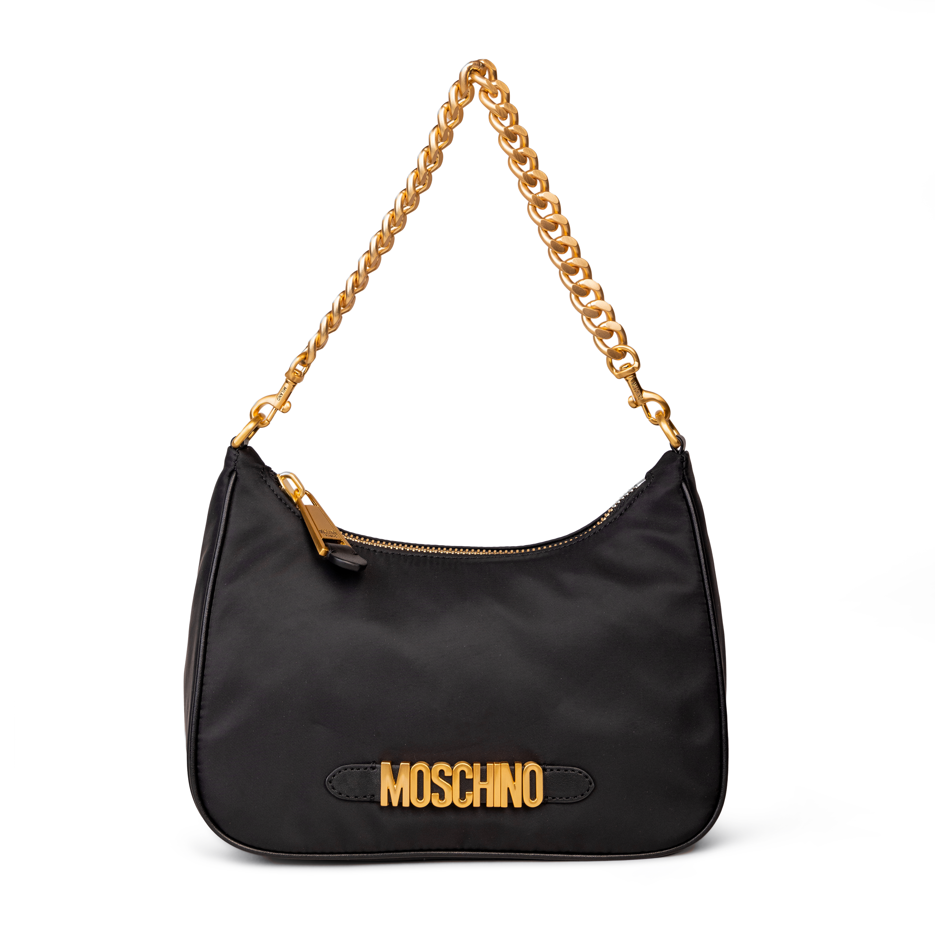 Cartera Negra Moschino Couture Gold Logo