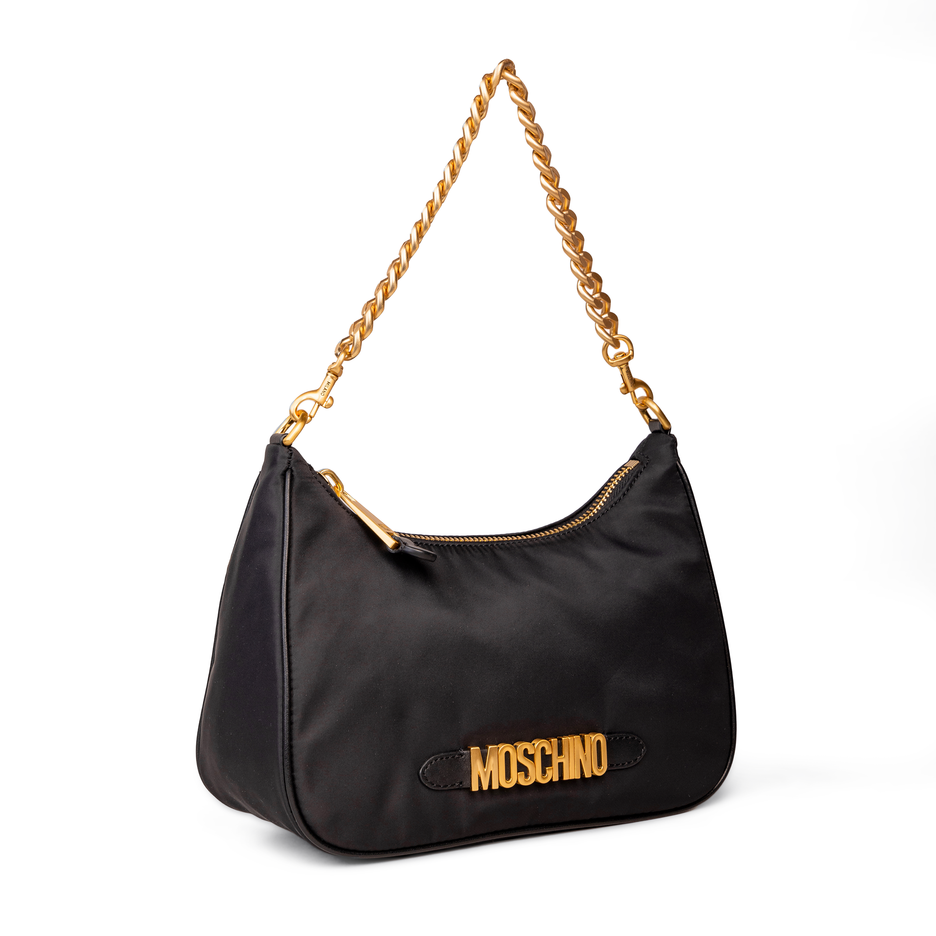 Cartera Negra Moschino Couture Gold Logo