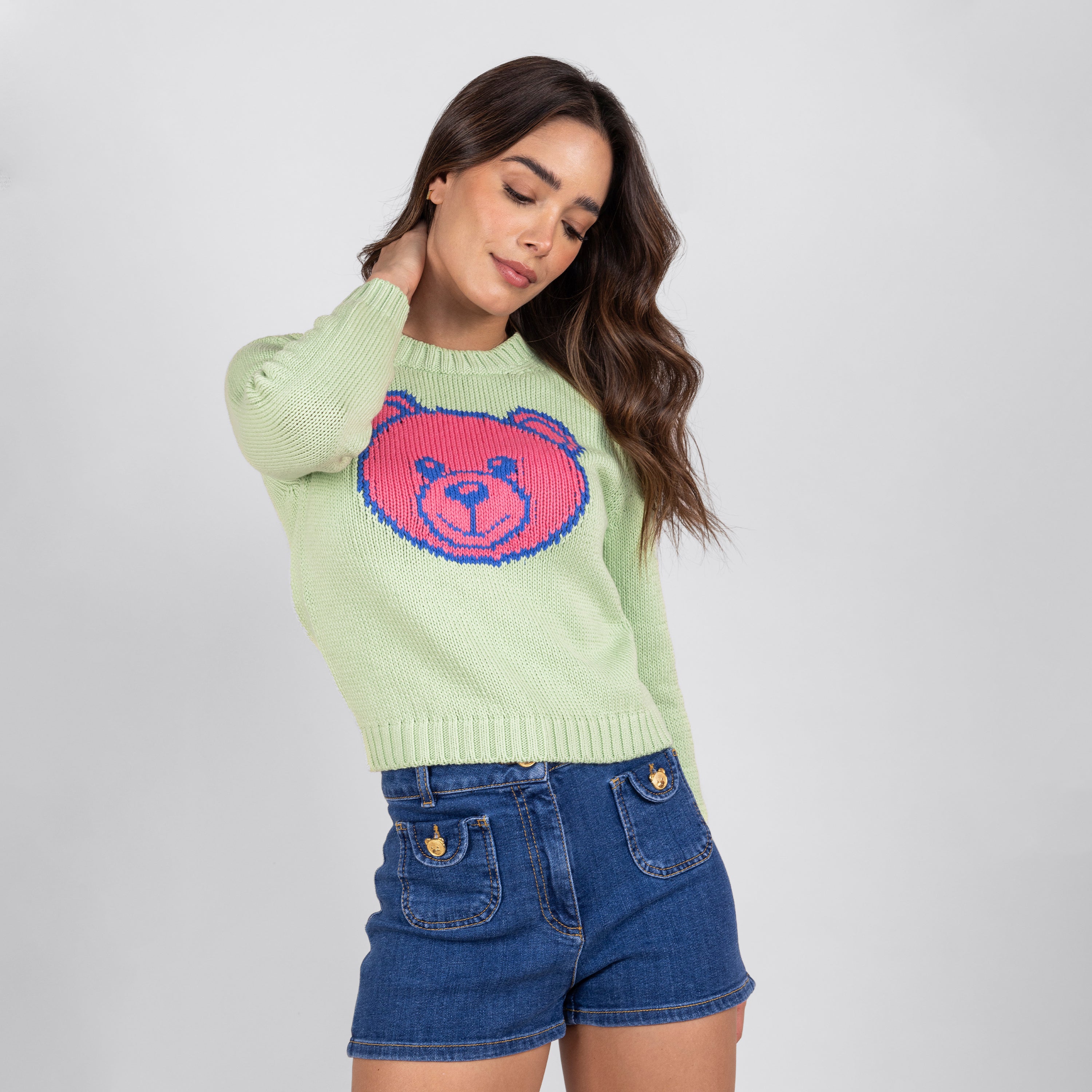 Buzo Verde Moschino Couture Teddy Face