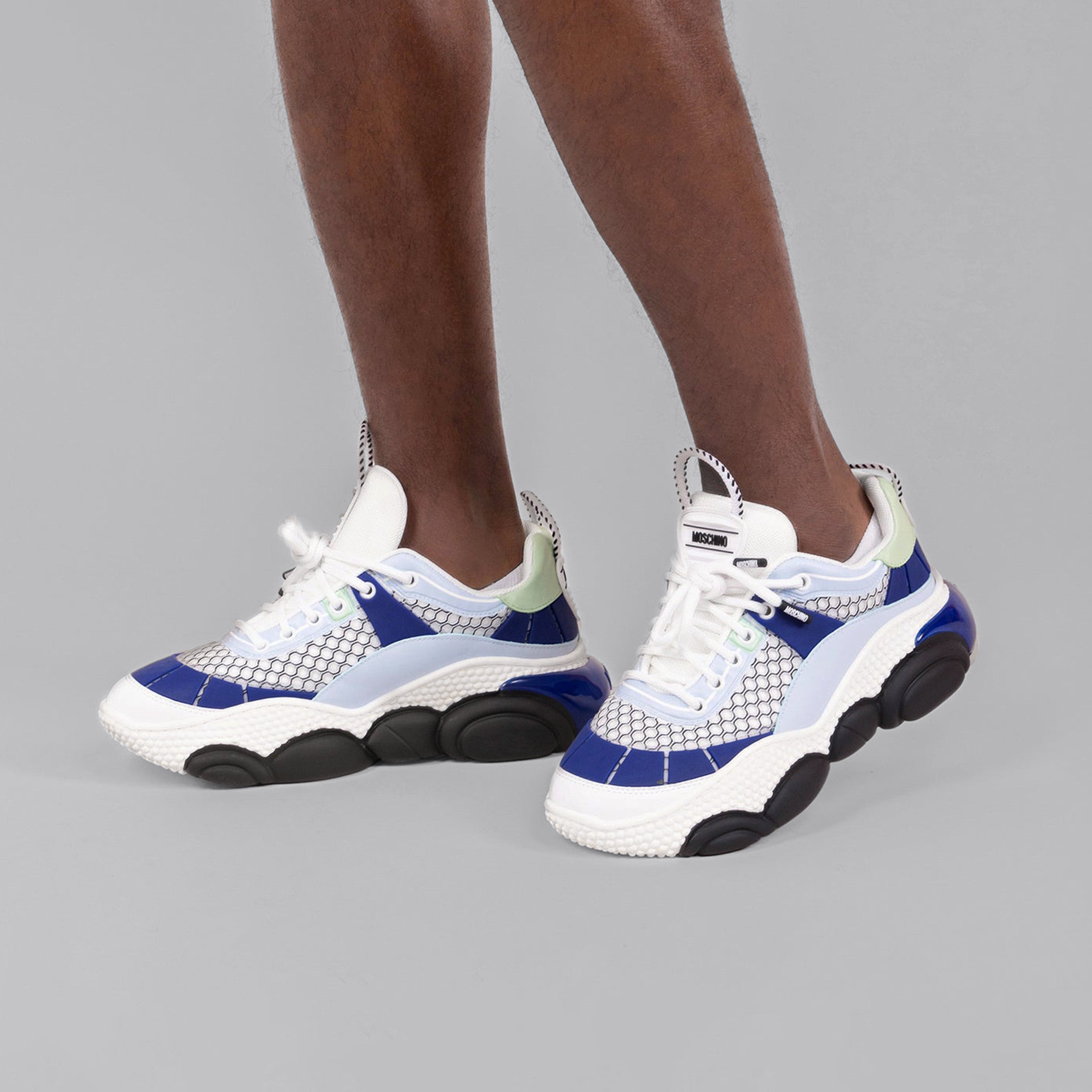 Sneakers Blanco Moschino Blue Embossed