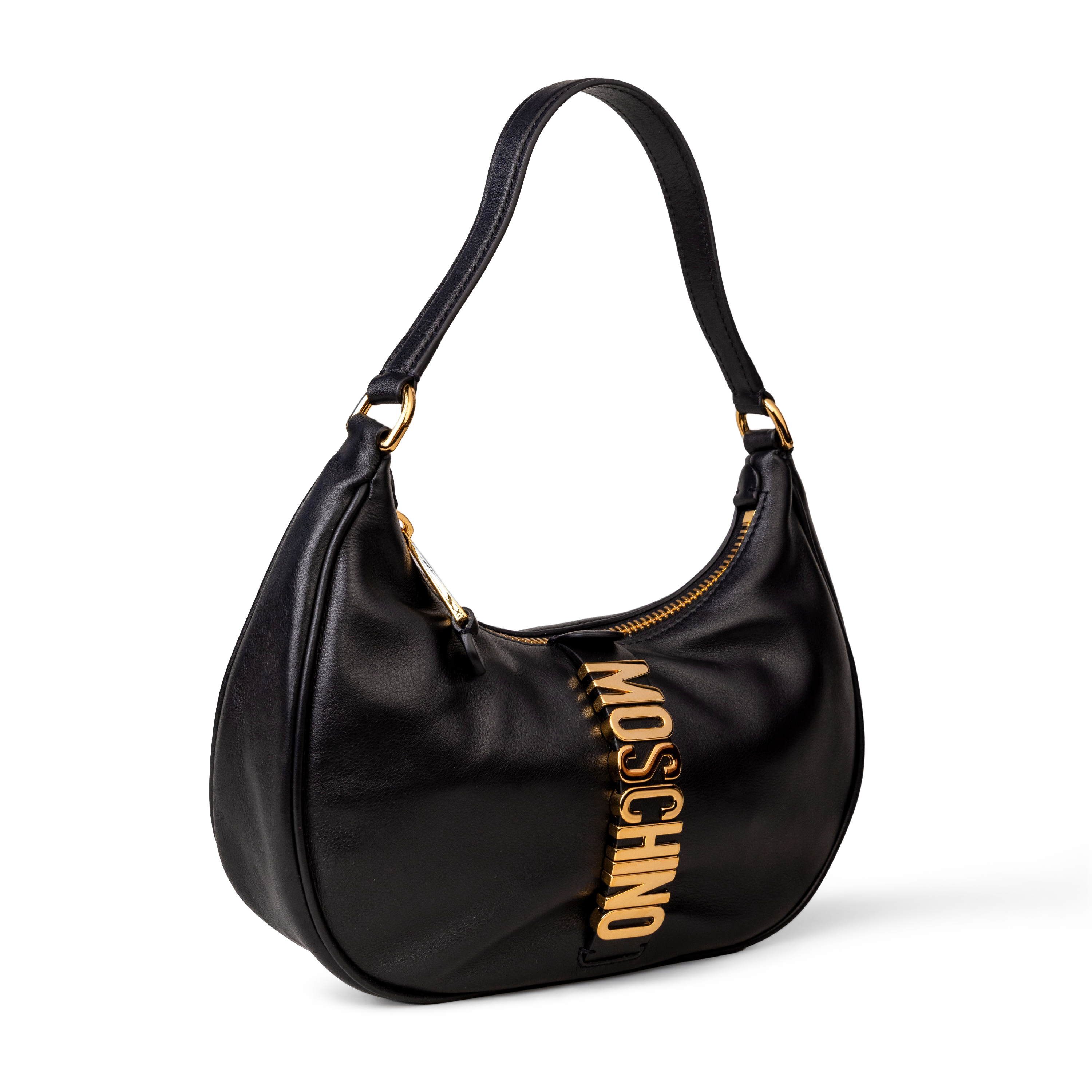Cartera Negra Moschino Couture Gold Logo