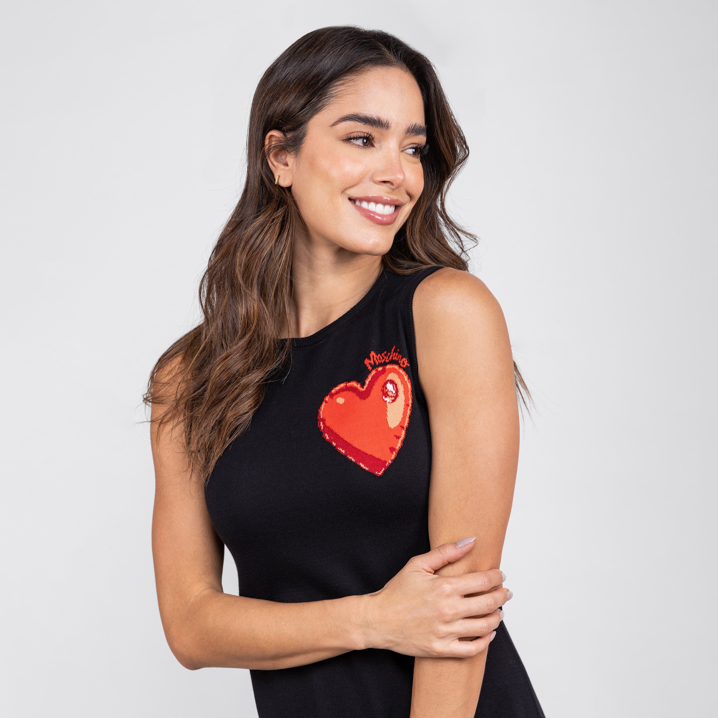 Vestido Negro Moschino Couture Chest Heart