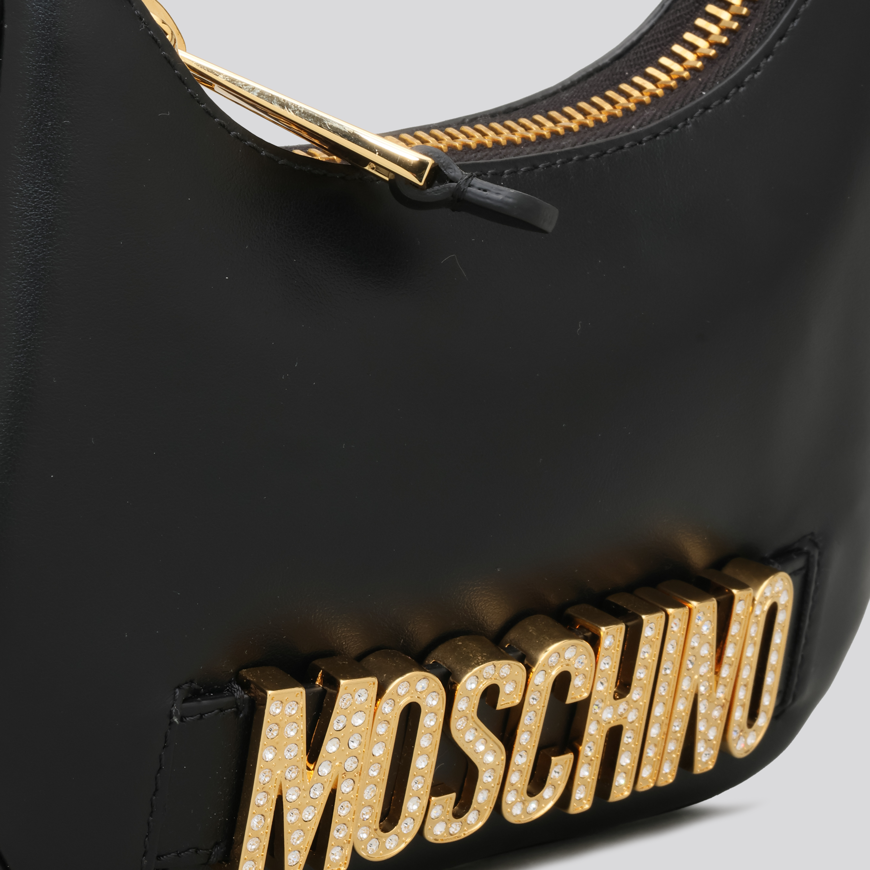 Cartera Negra Moschino Gold Logo