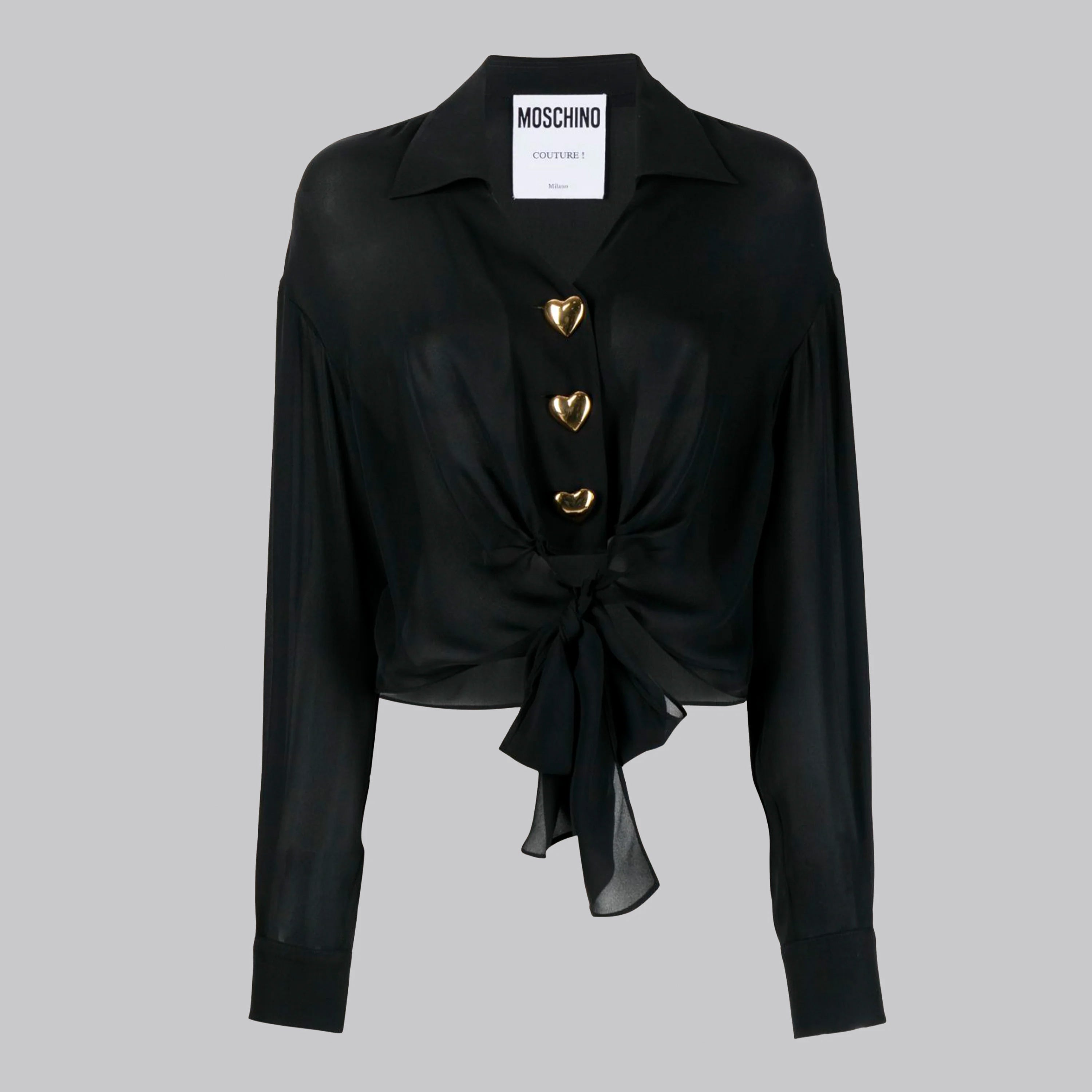 Camisa Negro Moschino Couture Hearts