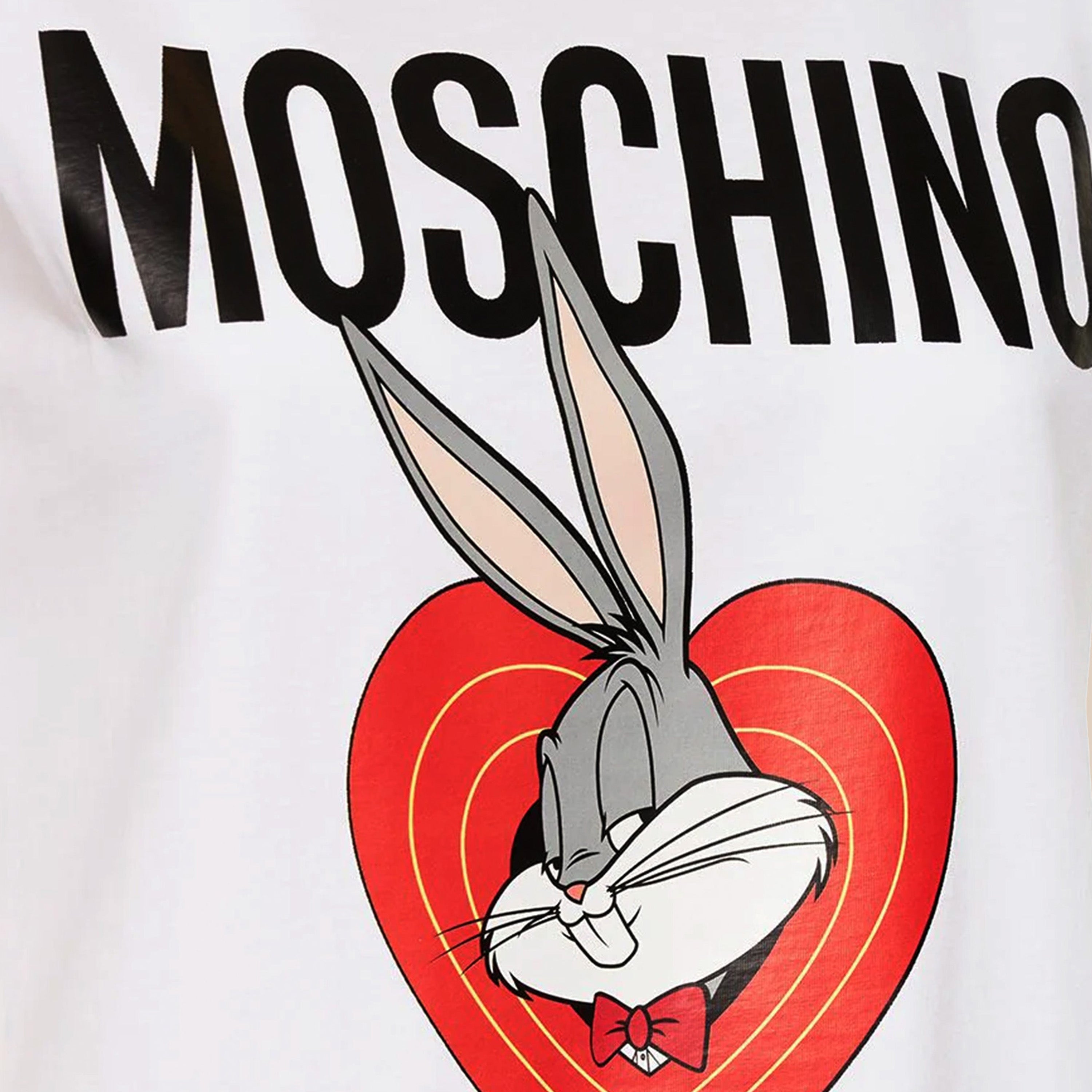 Camiseta Blanca Moschino Couture Heart Bad Bunny W