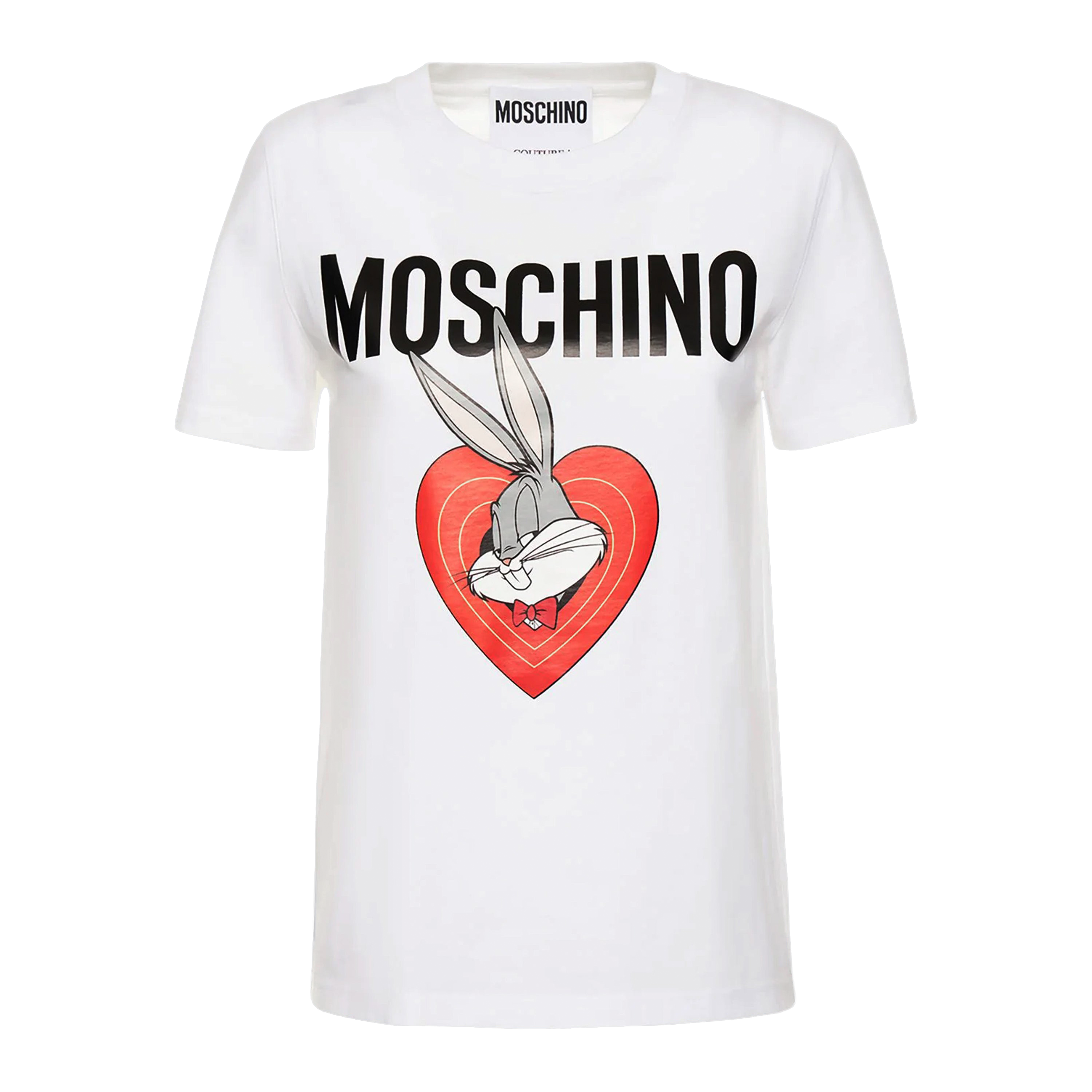 Camiseta Blanca Moschino Couture Heart Bad Bunny W