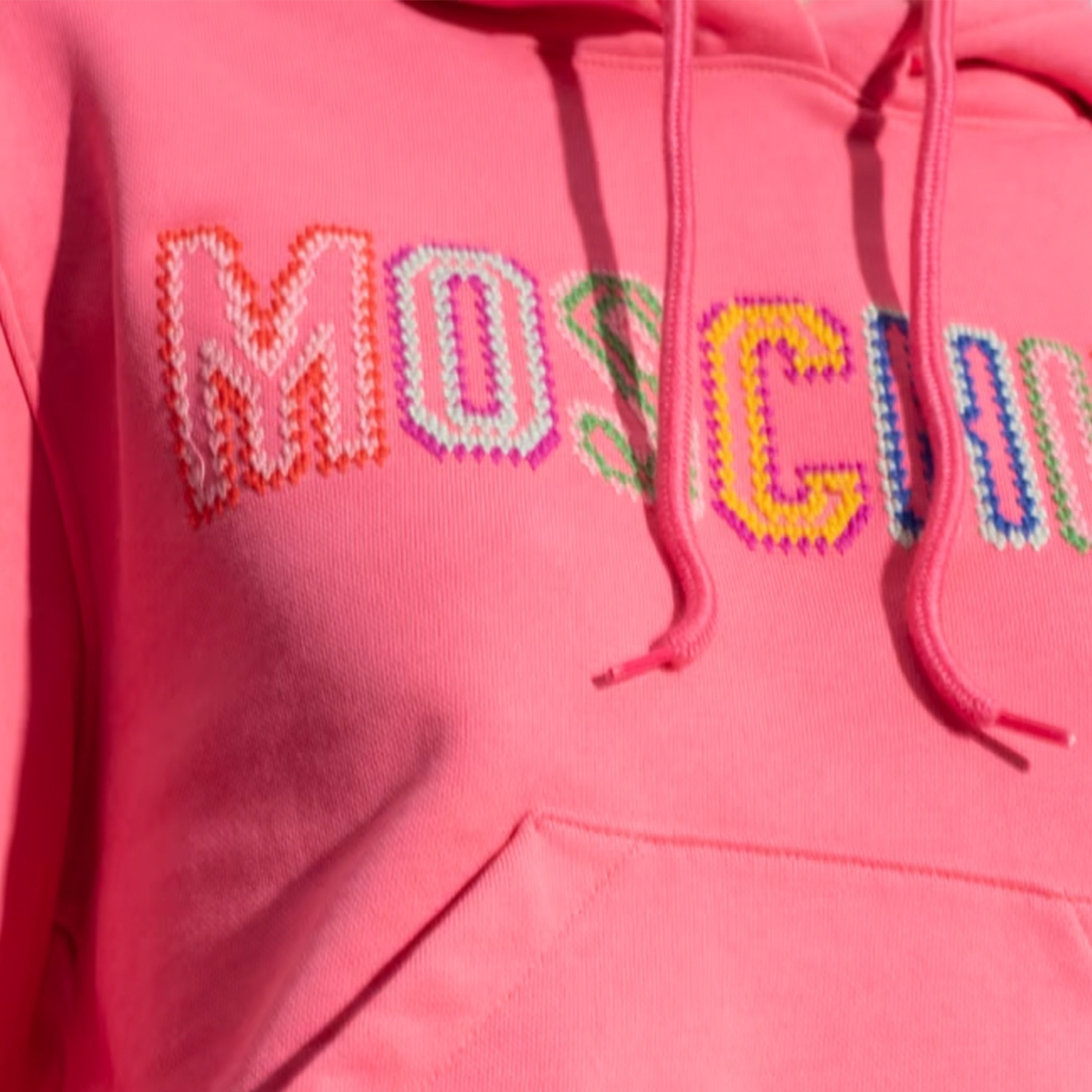 Buzo Tipo Hoodie Rosado Moschino Couture Multicolor Logo