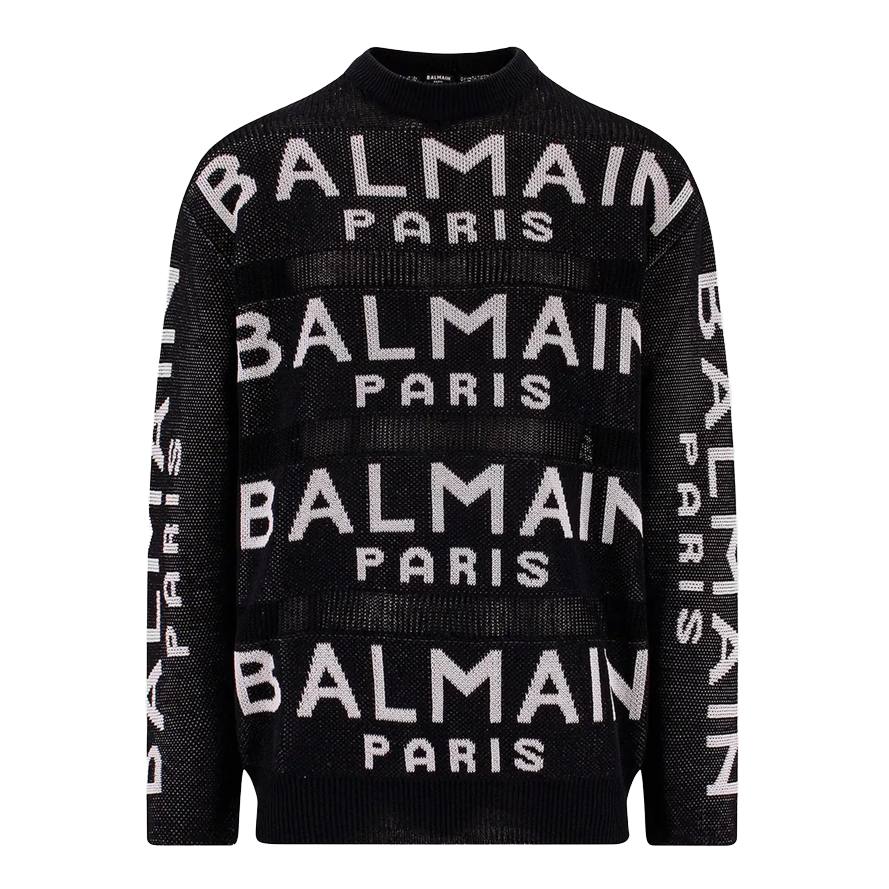 Suéter Negro Balmain Paris Multilogo