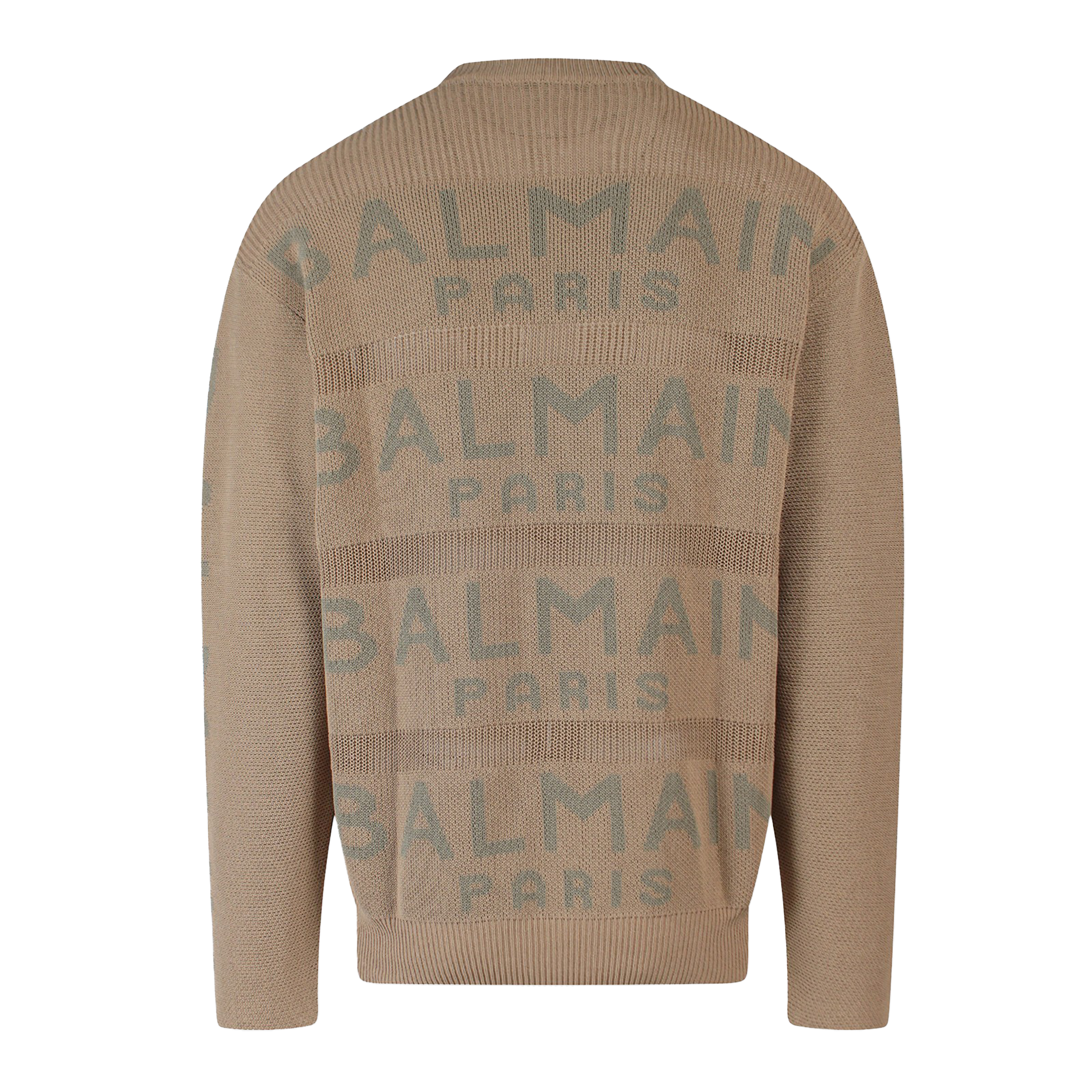 Buzo Beige Balmain Paris Multilogo