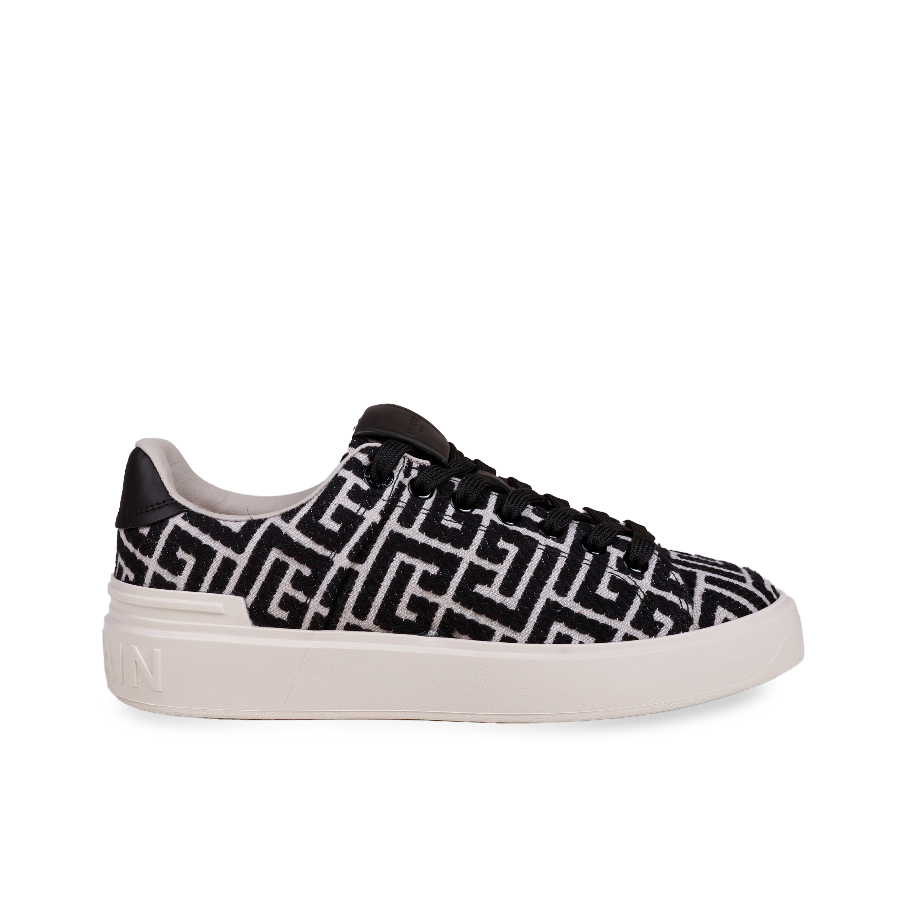 Sneakers Blanco Negro Balmain B-Court Monogram