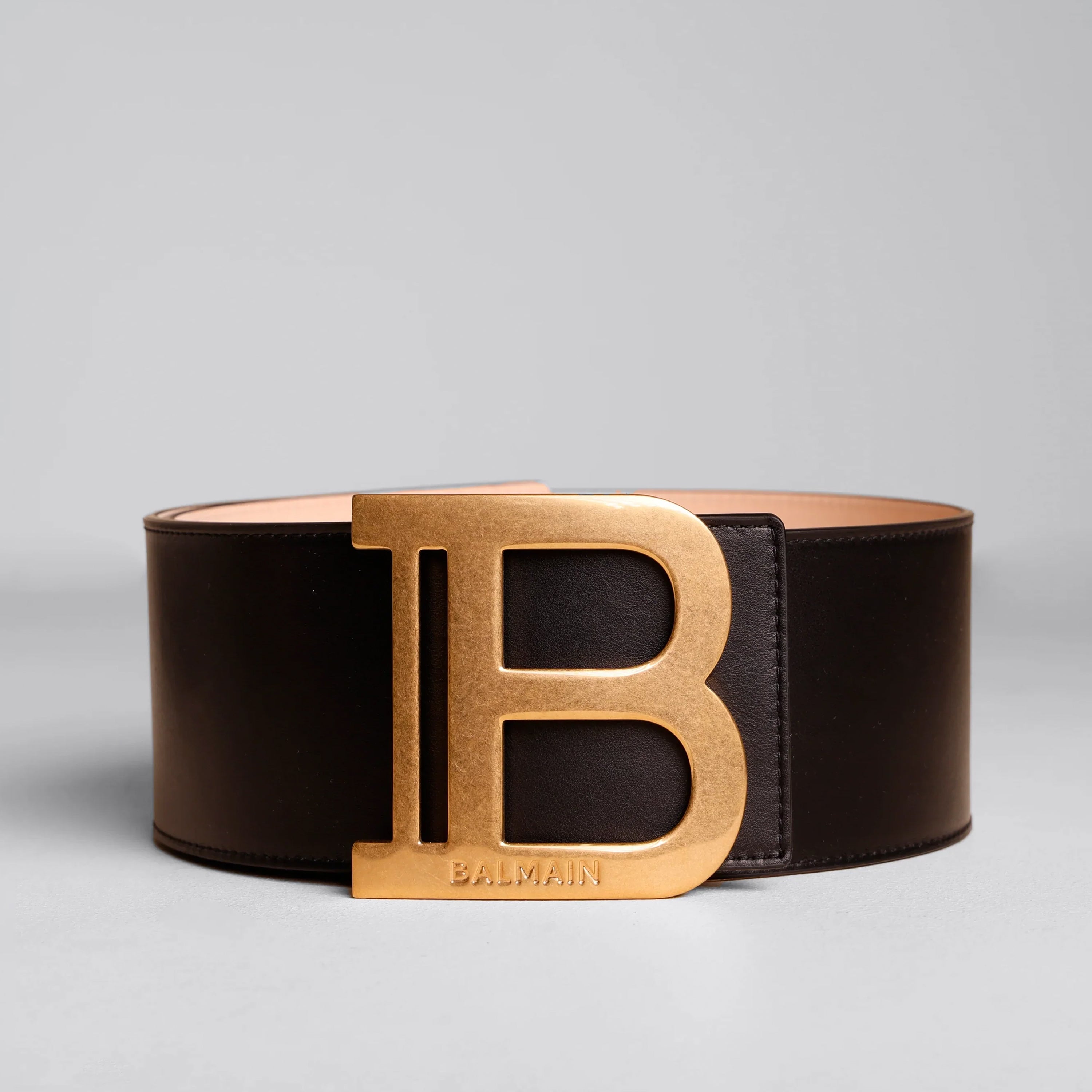 Cinturón Negro Balmain B-Belt 75 mm