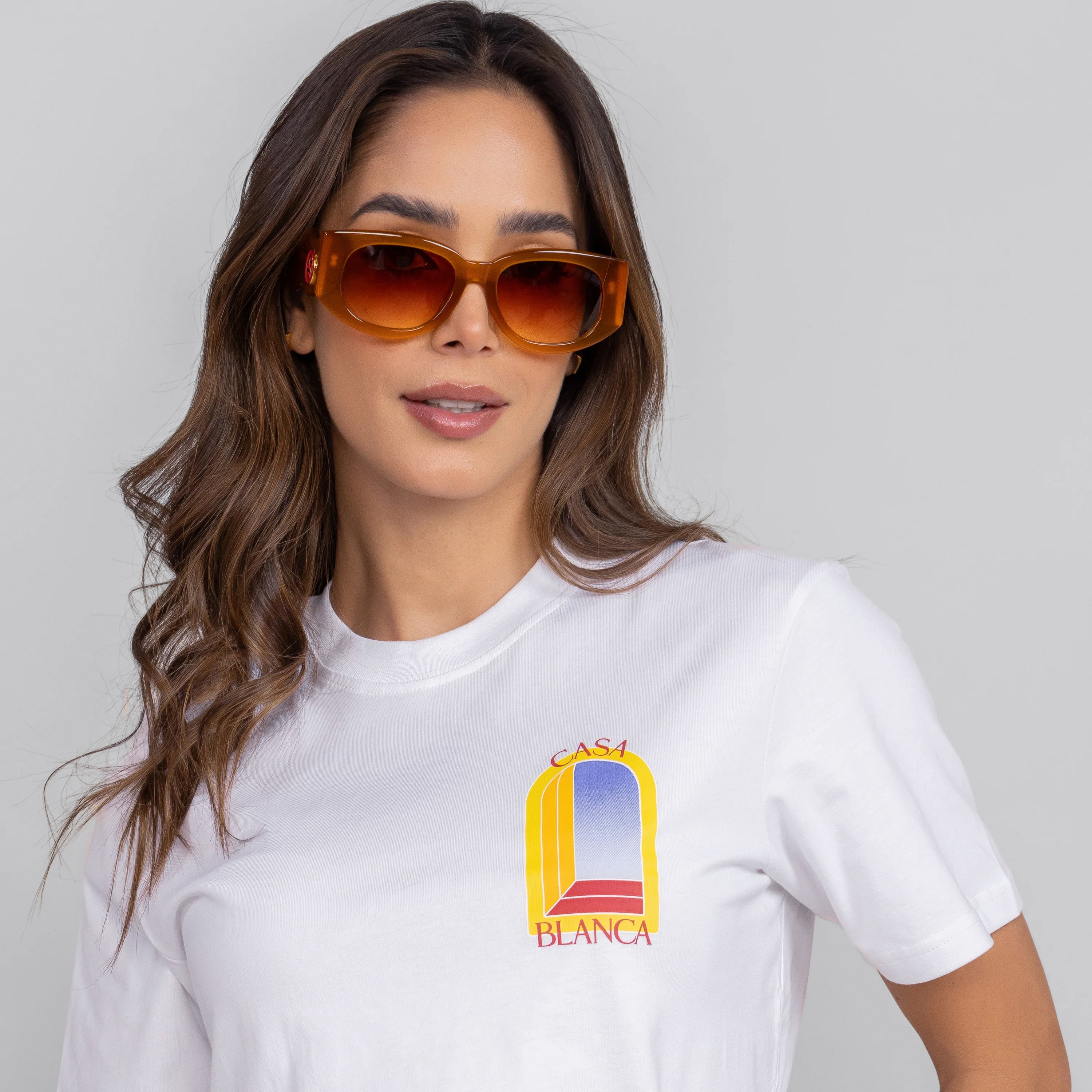 Gafas de Sol Naranja Casablanca Mujer Acetato & Metal Oval Wave