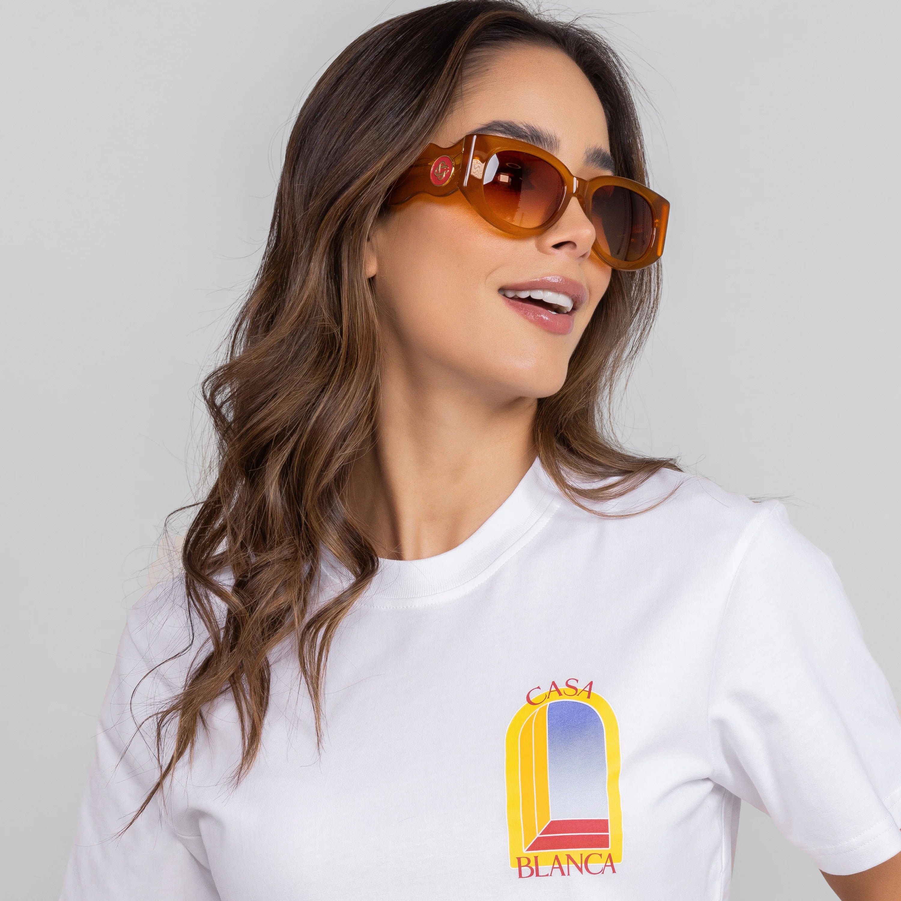 Gafas de Sol Naranja Casablanca Mujer Acetato & Metal Oval Wave