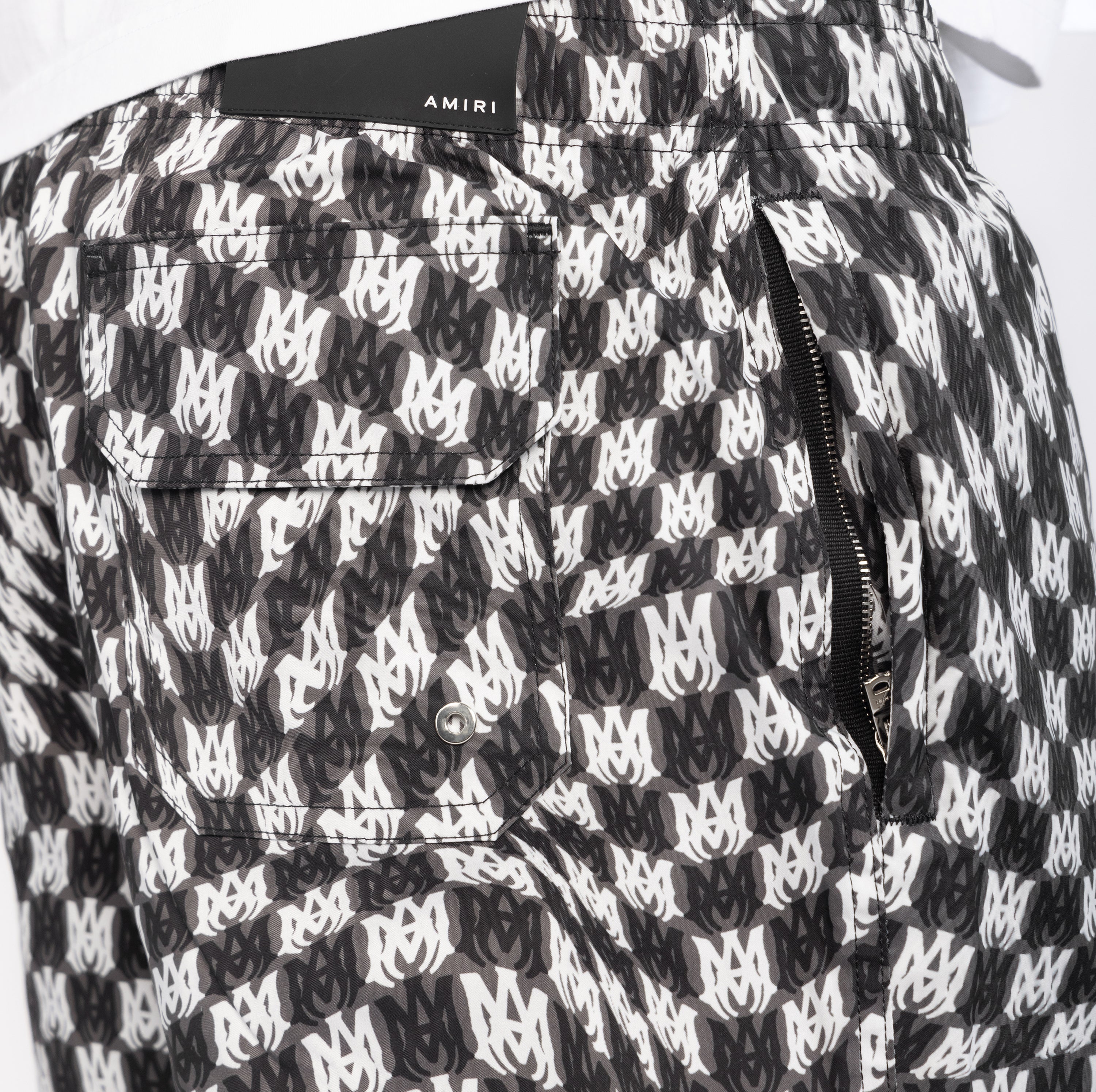 Pantaloneta Negra AMIRI Monogram Wave