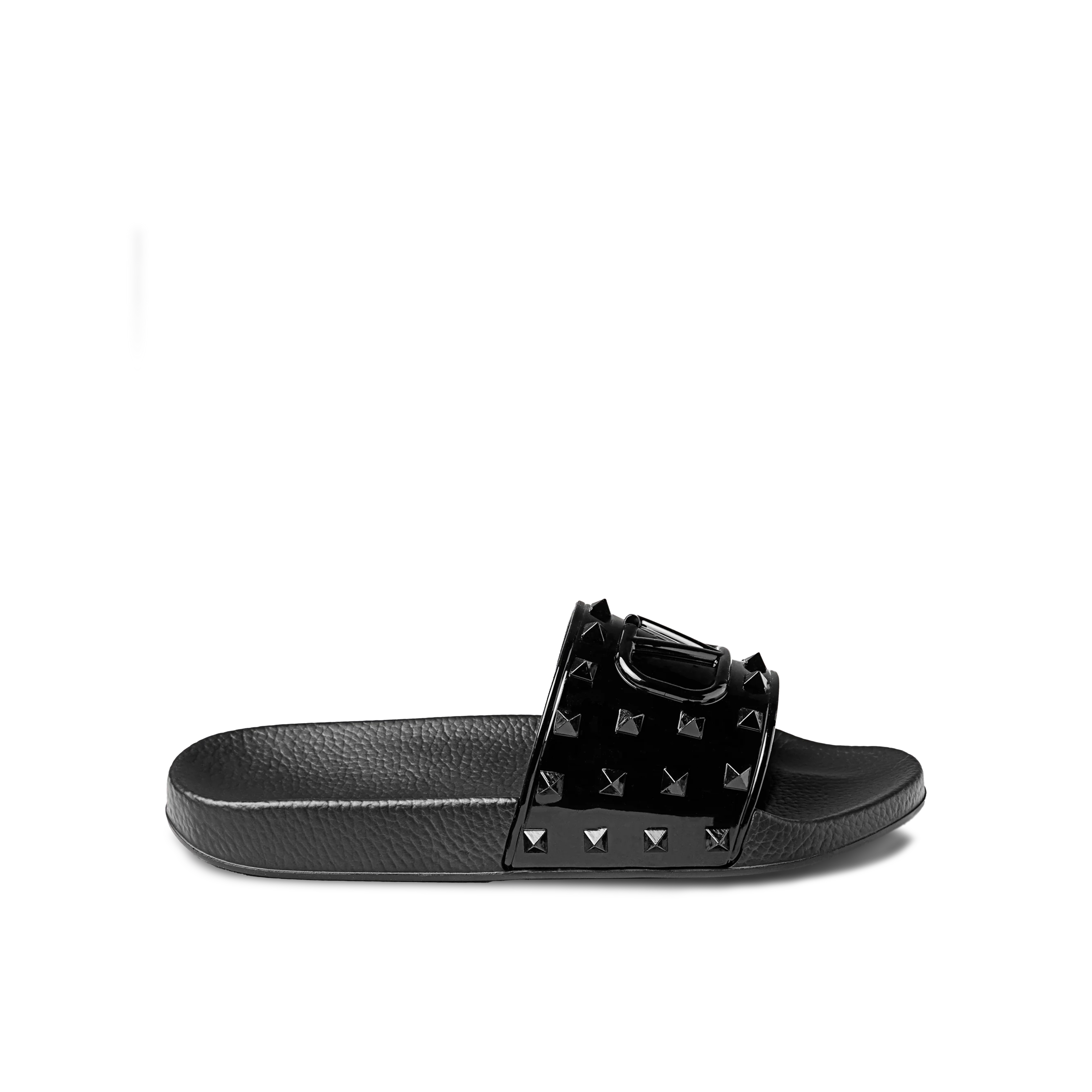 Sandalias Negras Valentino Vlogo Rockstuds