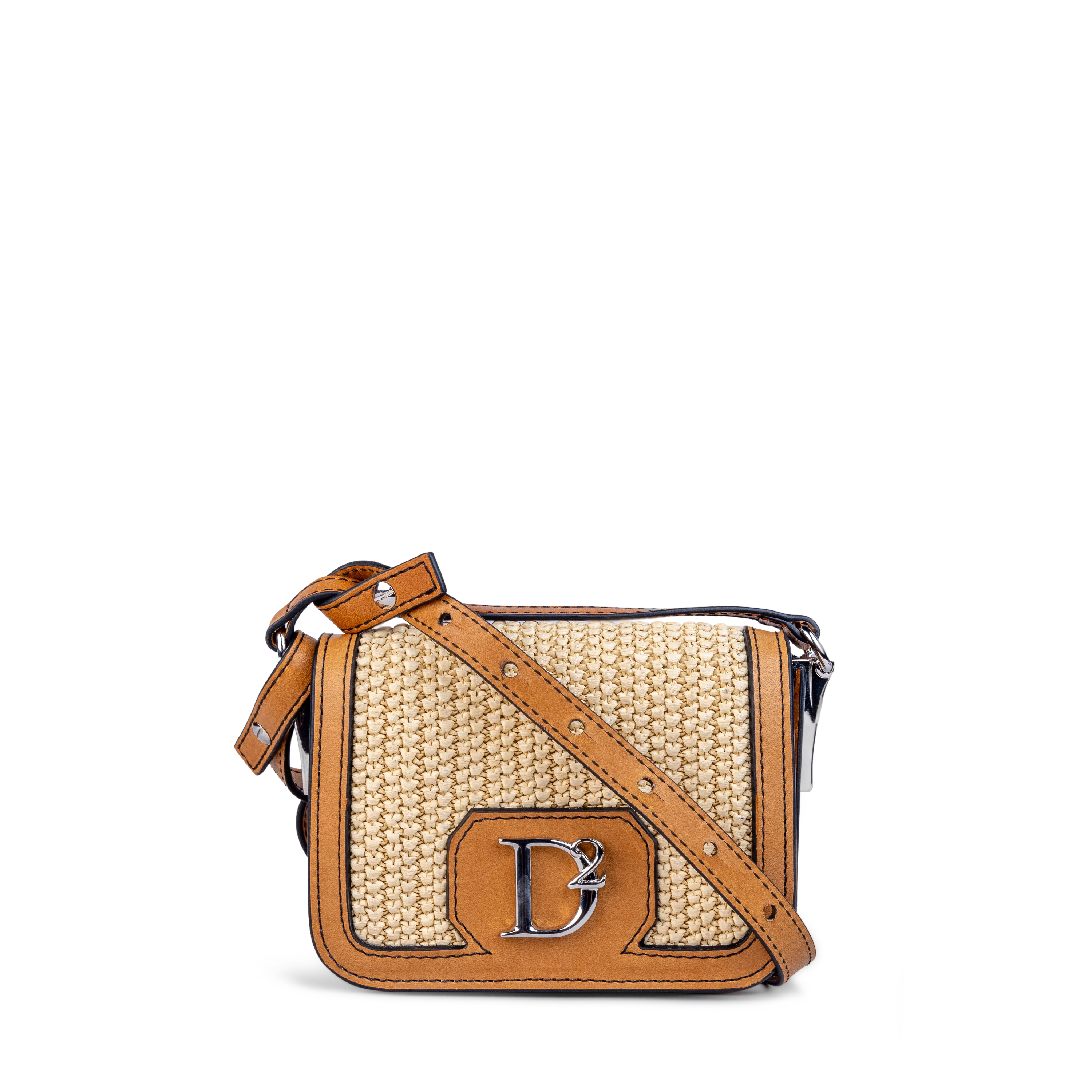 Bolso Beige Dsquared2 Placa Plateada
