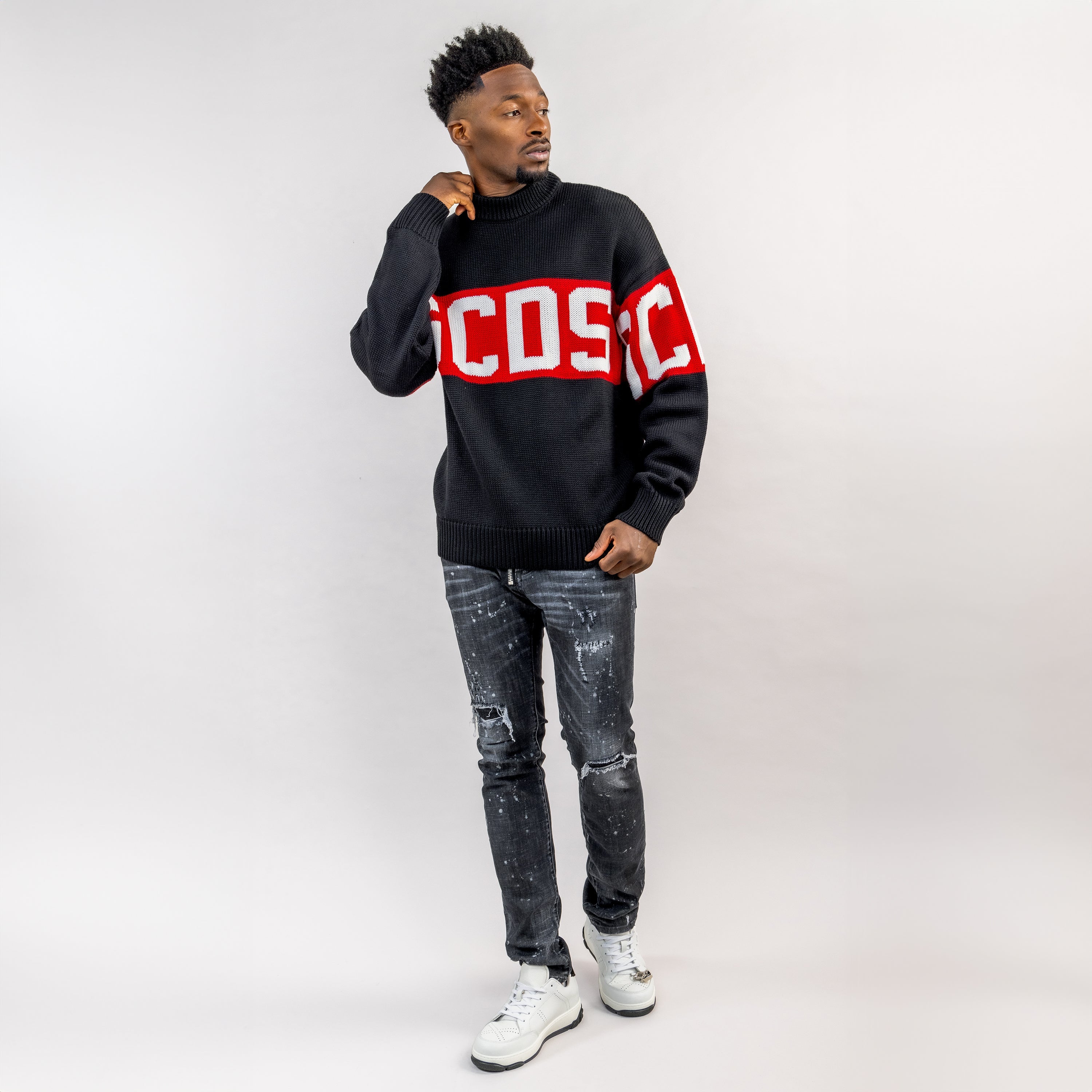 Buzo Negro GCDS Logo Band