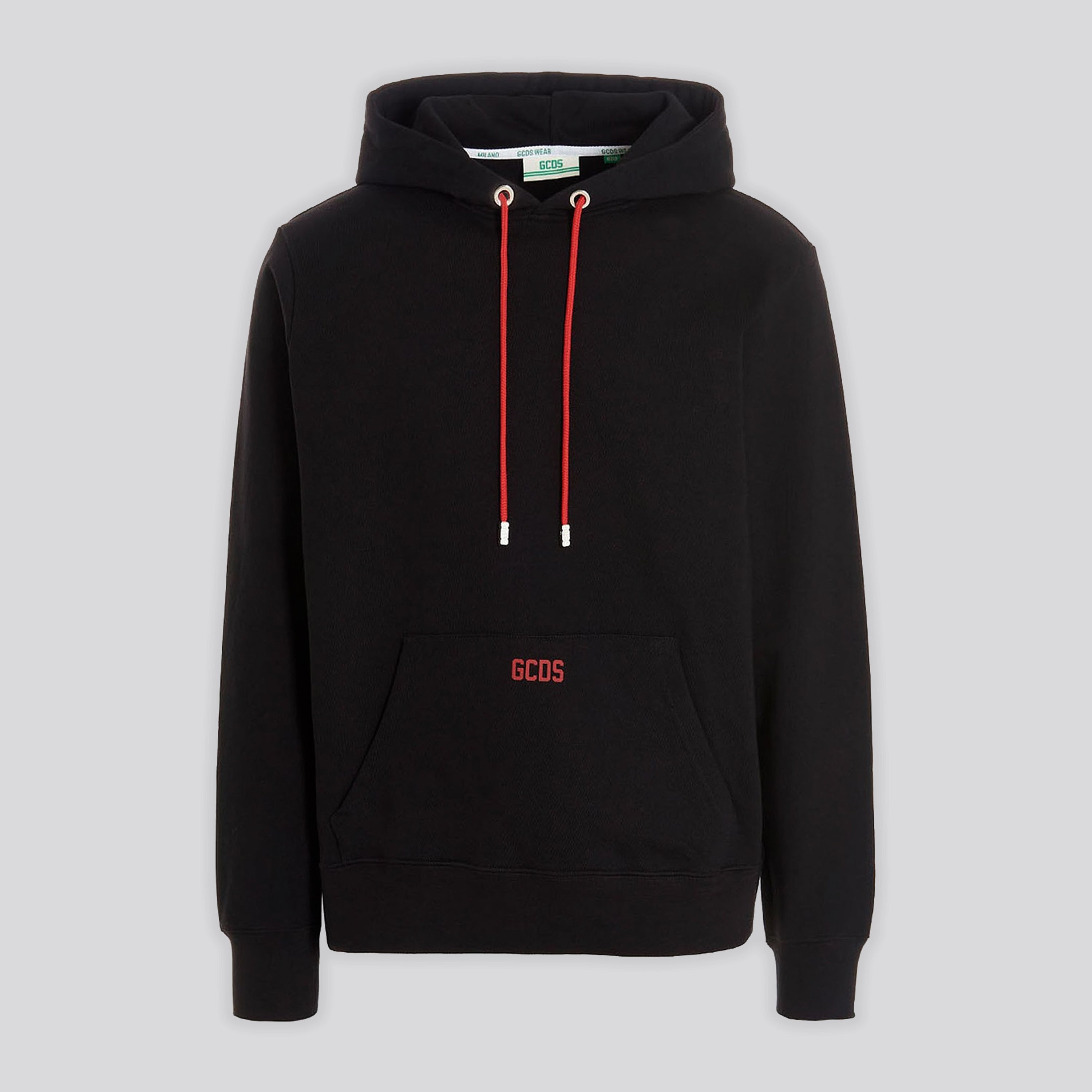 Buzo Tipo Hoodie Negro GCDS Rojo Logo