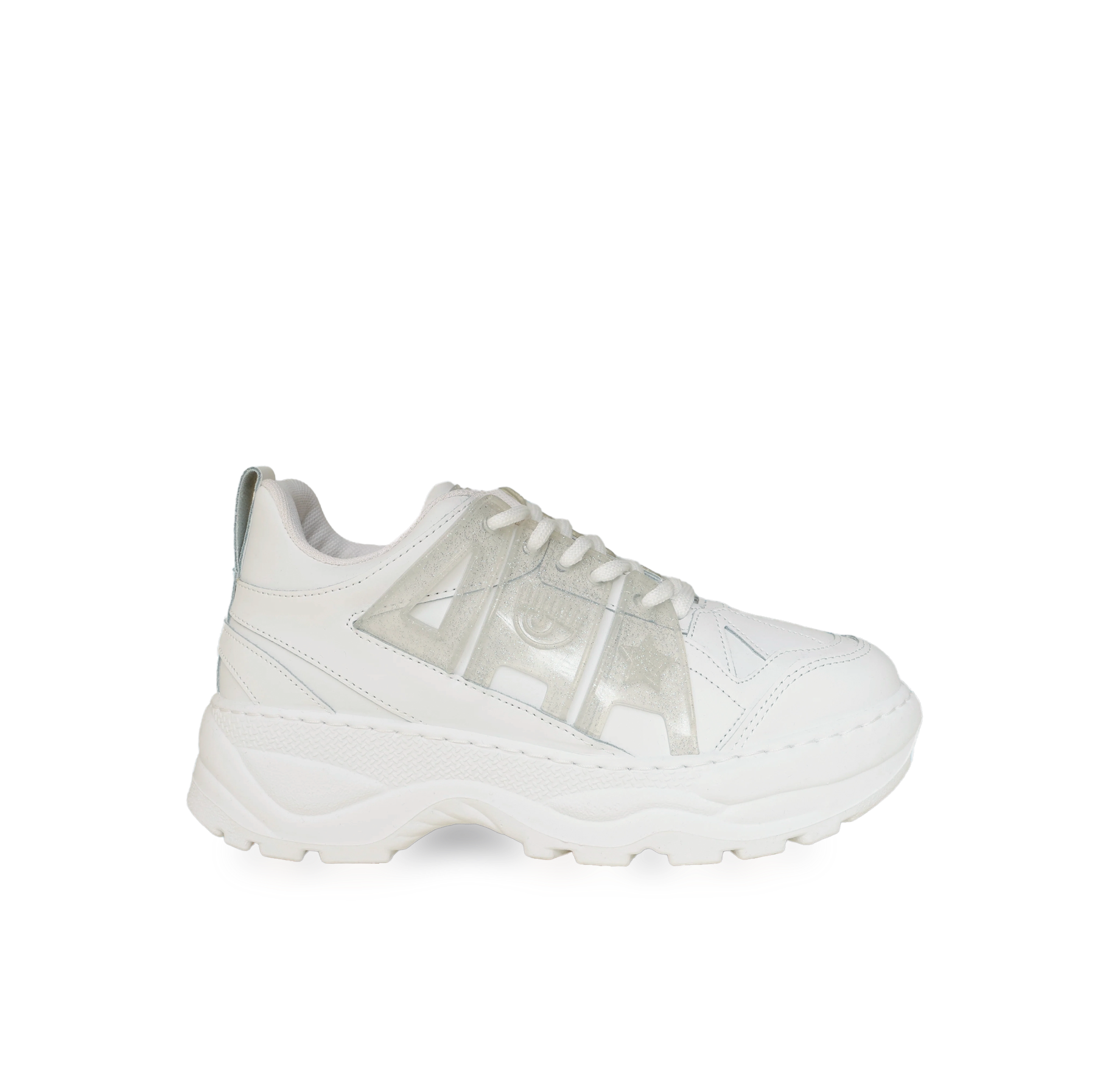 Sneakers Chiara Ferragni Eye Fly-White Leather Glitter Tp