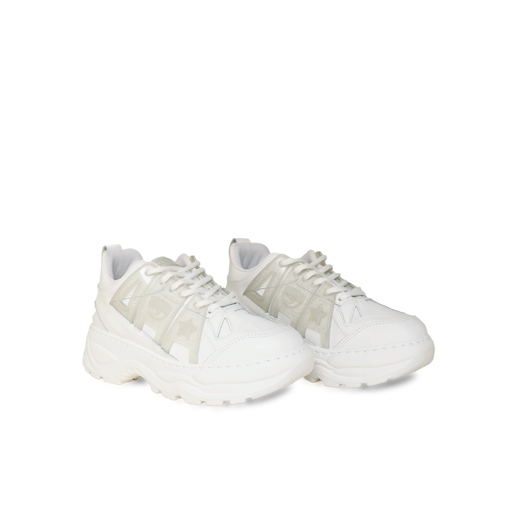 Sneakers Chiara Ferragni Eye Fly-White Leather Glitter Tp