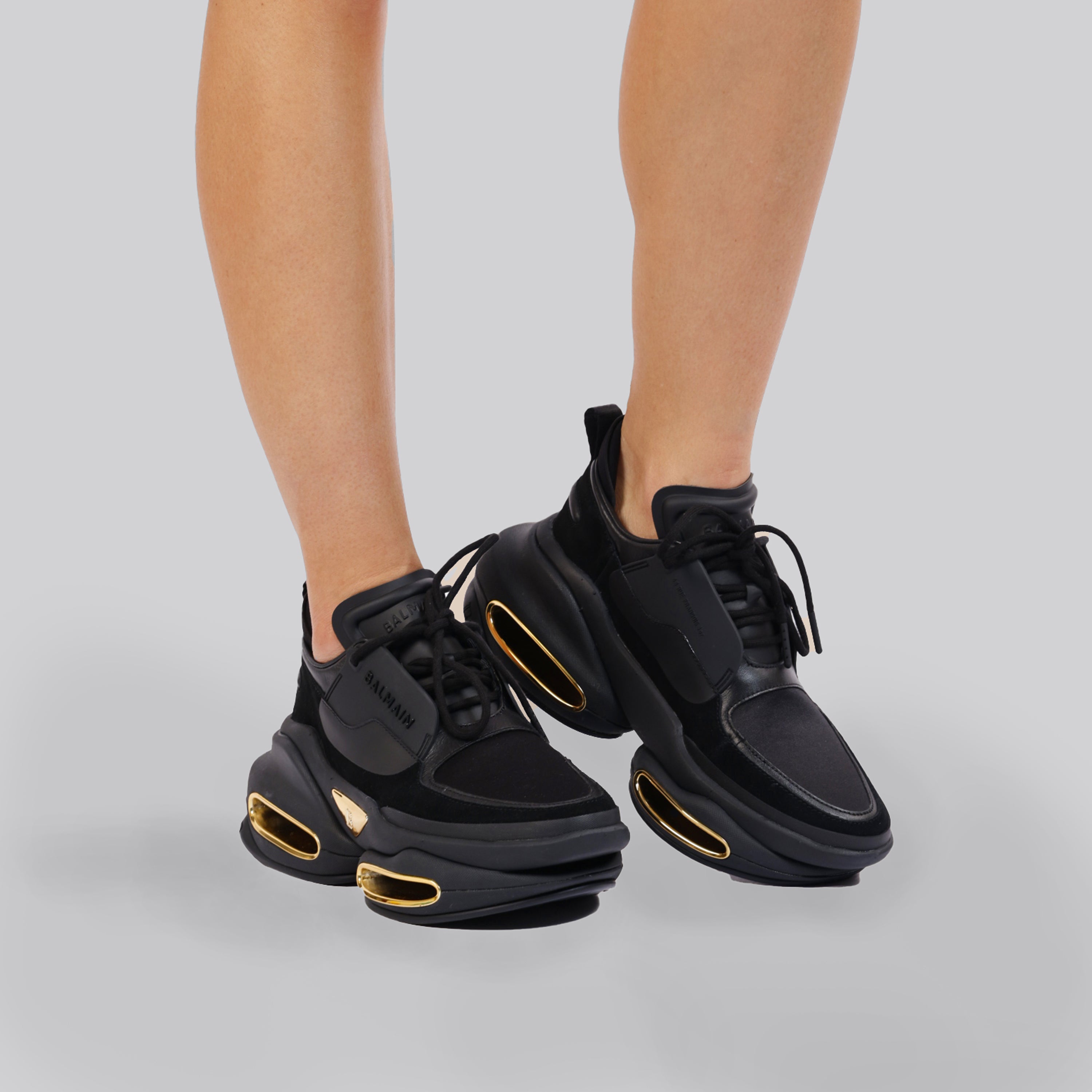 Sneakers Negro Balmain Gold B-Bold W