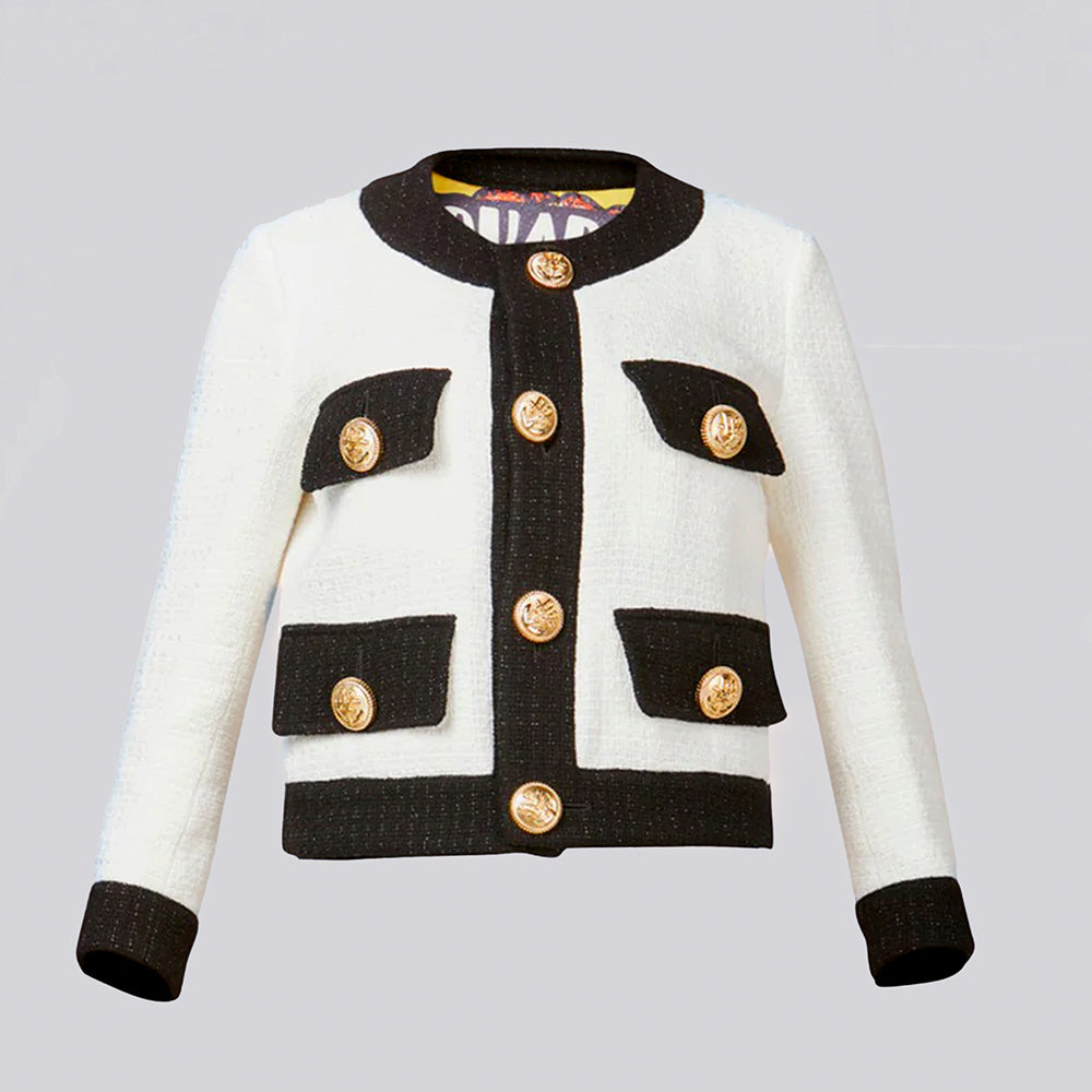 Chaqueta Blanca Dsquared2 Cropped Tweed