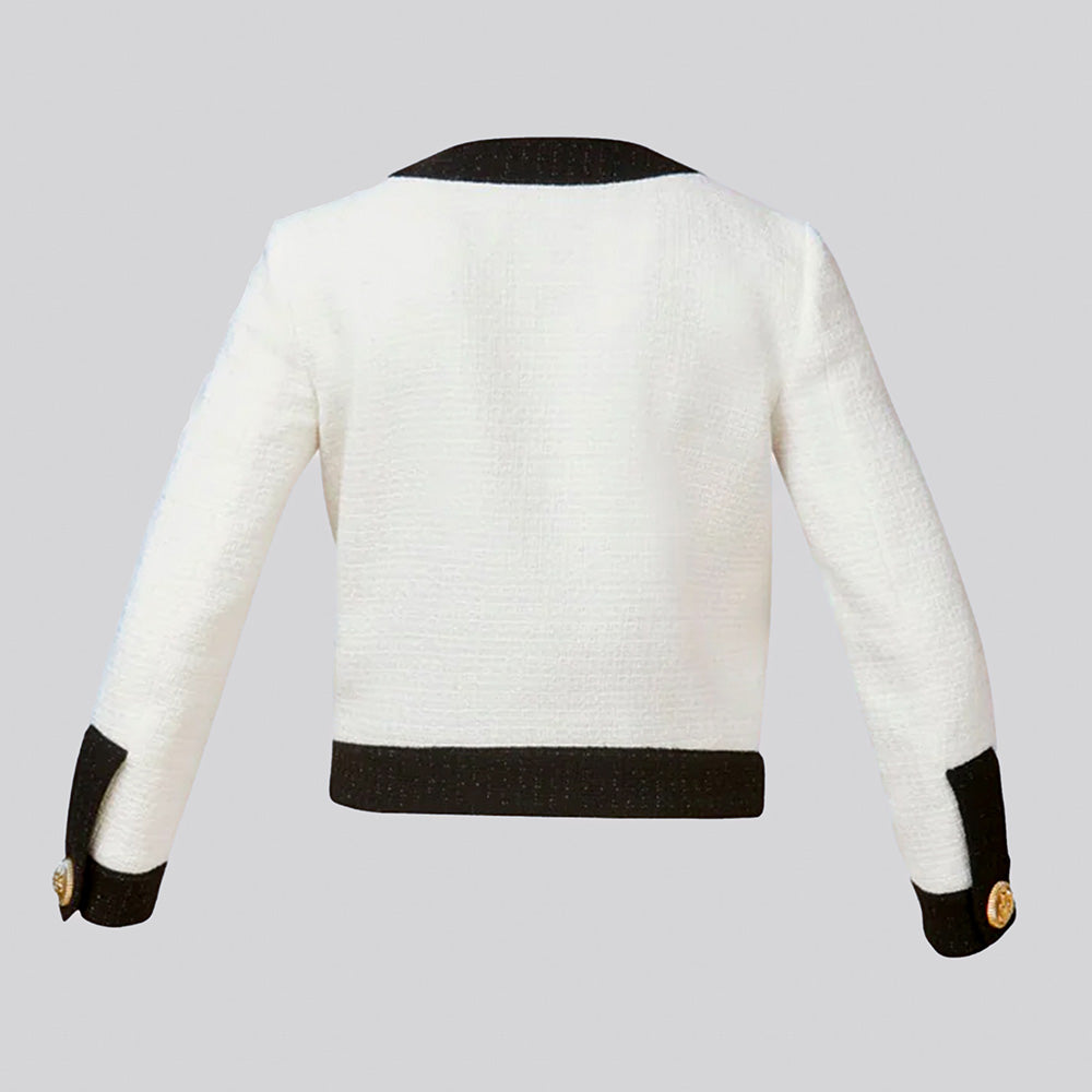 Chaqueta Blanca Dsquared2 Cropped Tweed