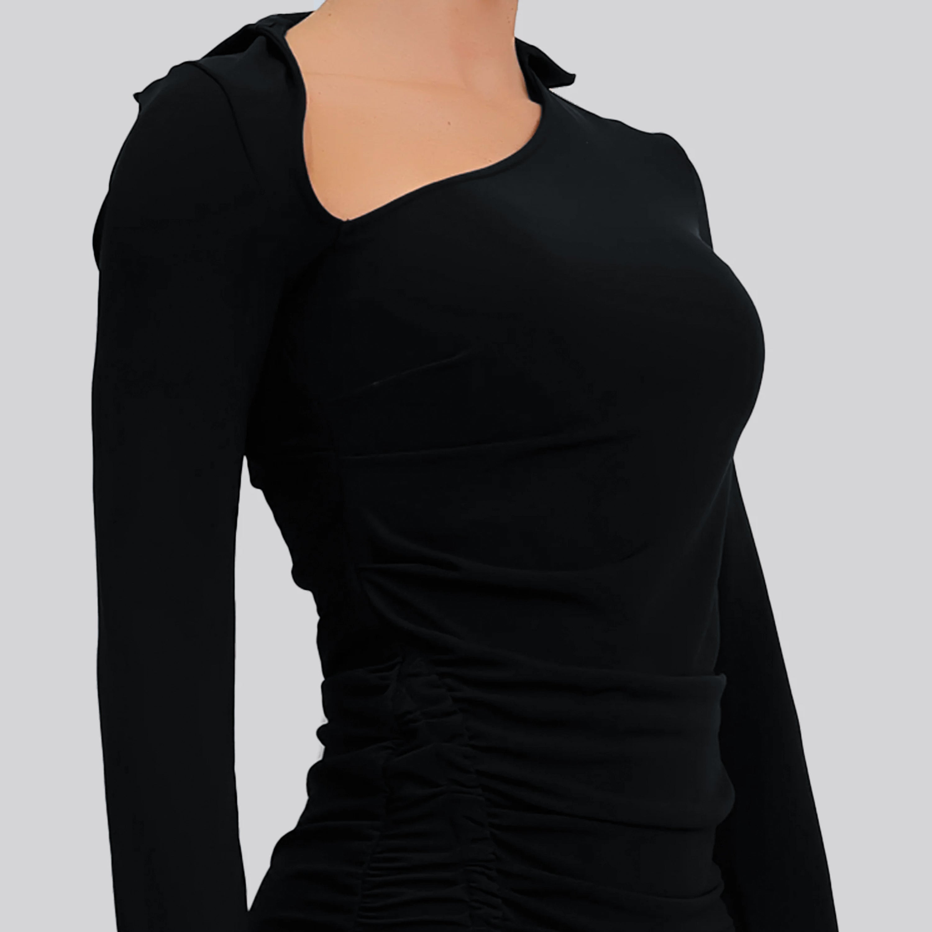 Vestido Negro Off-White Vi-Crepe