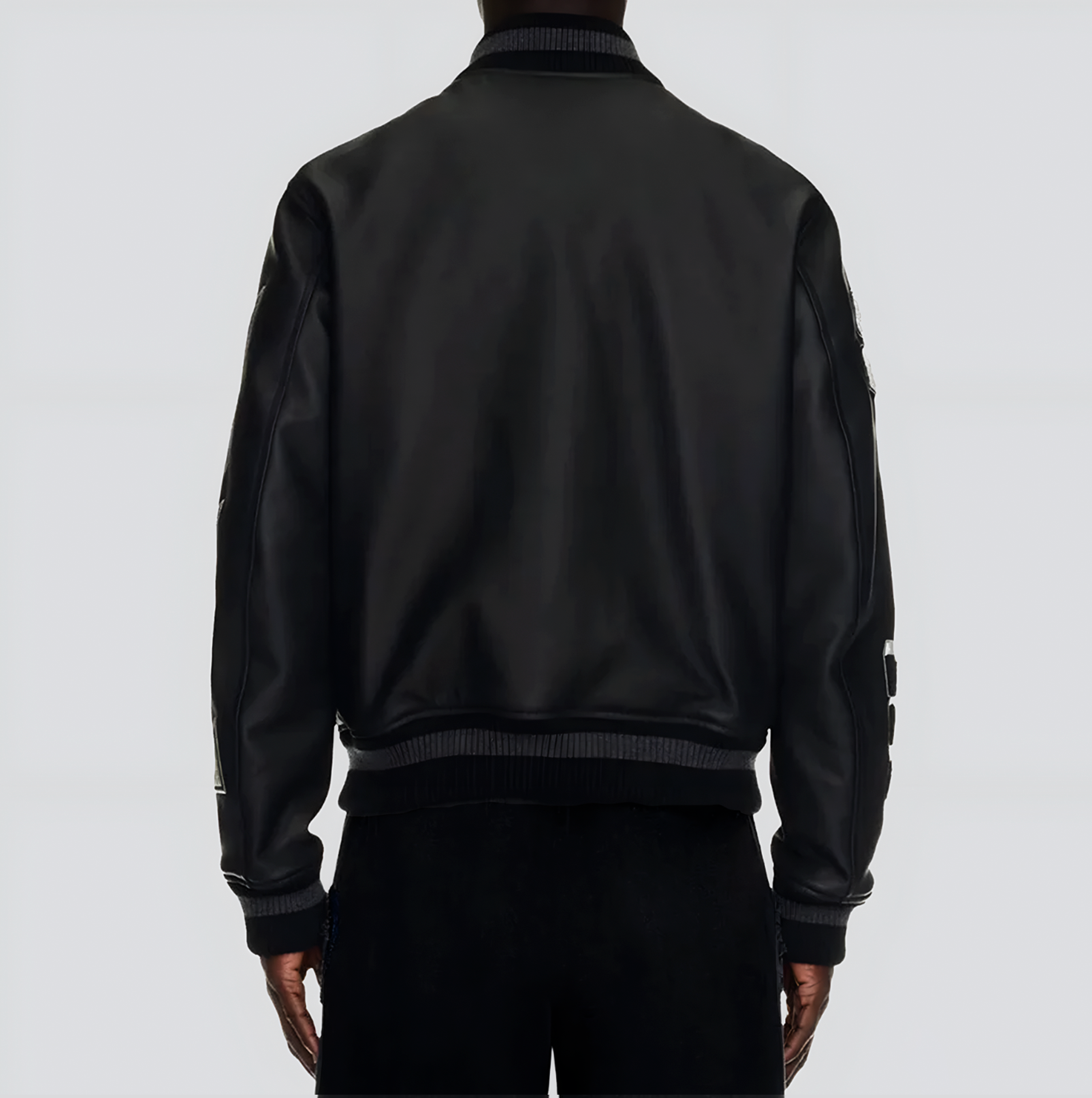 Chaqueta Negra Off-White Full Lea Varsity