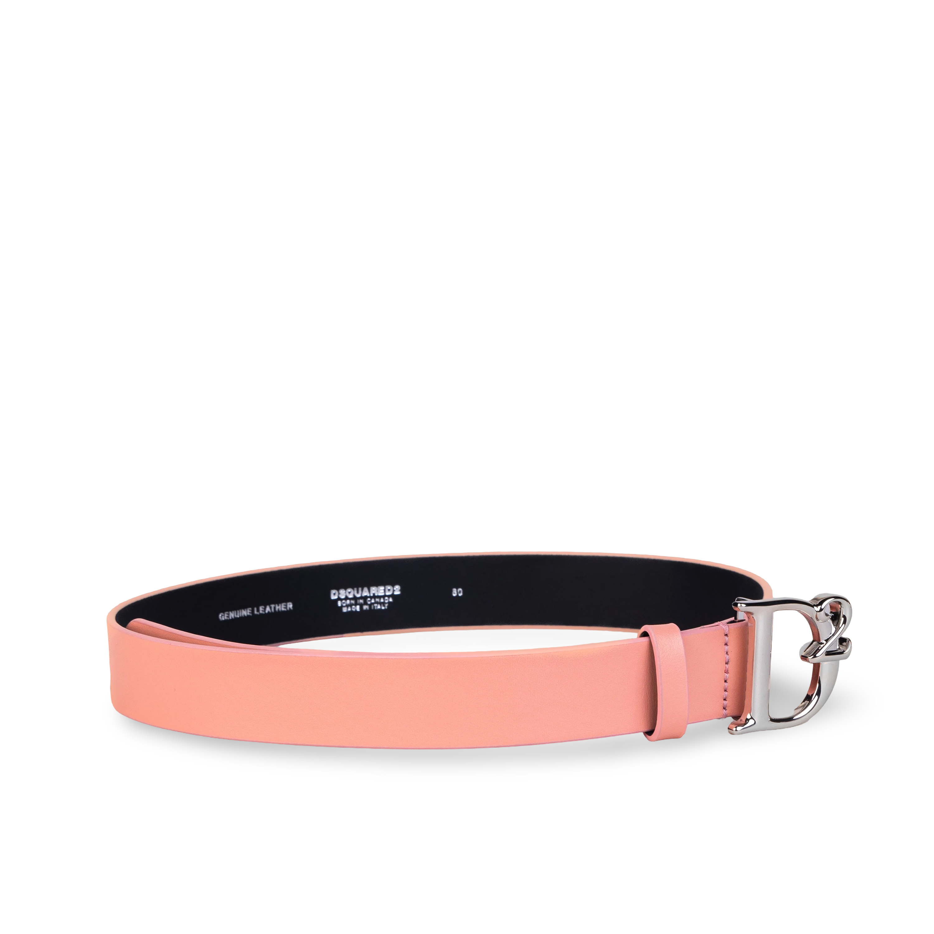 Cinturón Rosa Dsquared2 Placa Plateada