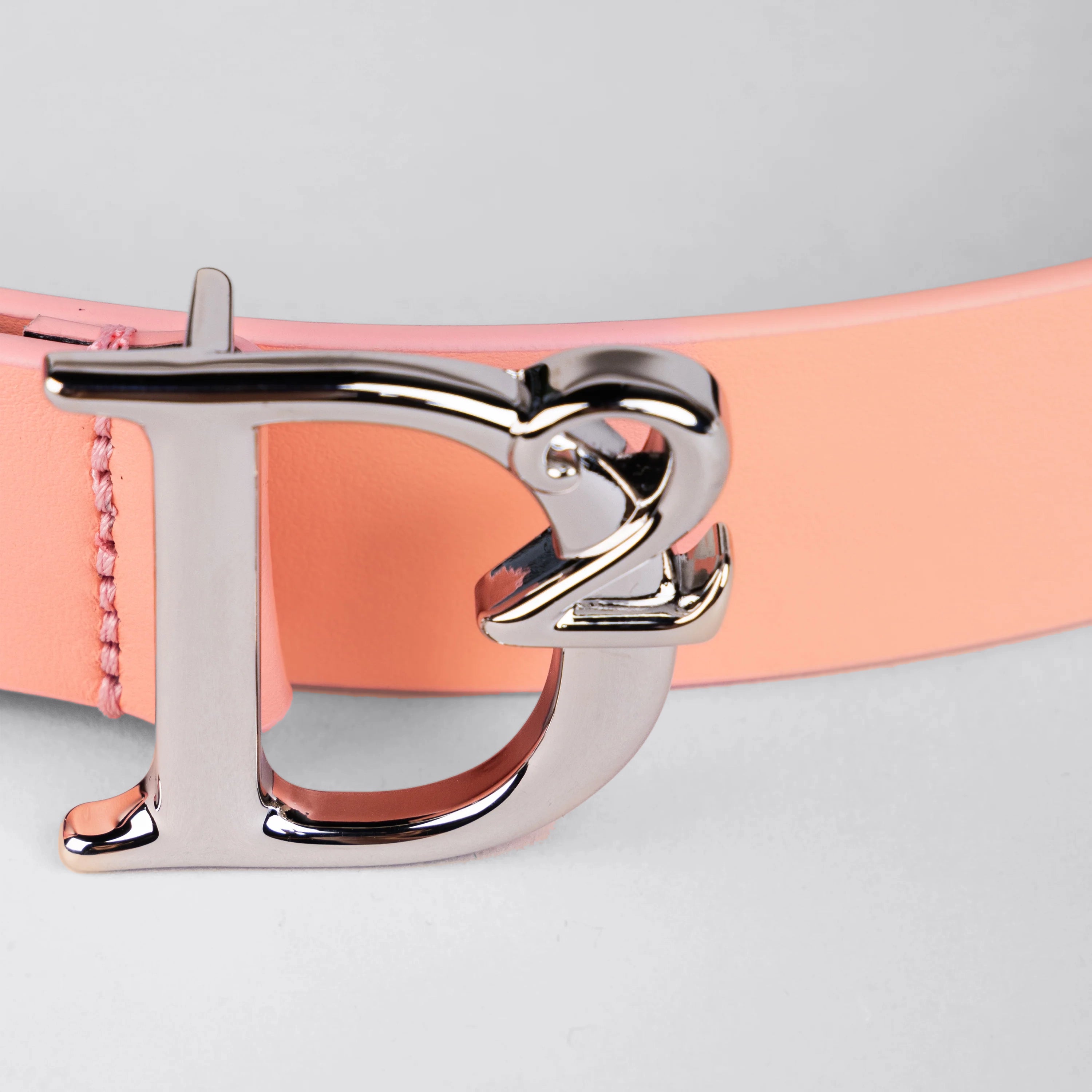 Cinturón Rosa Dsquared2 Placa Plateada