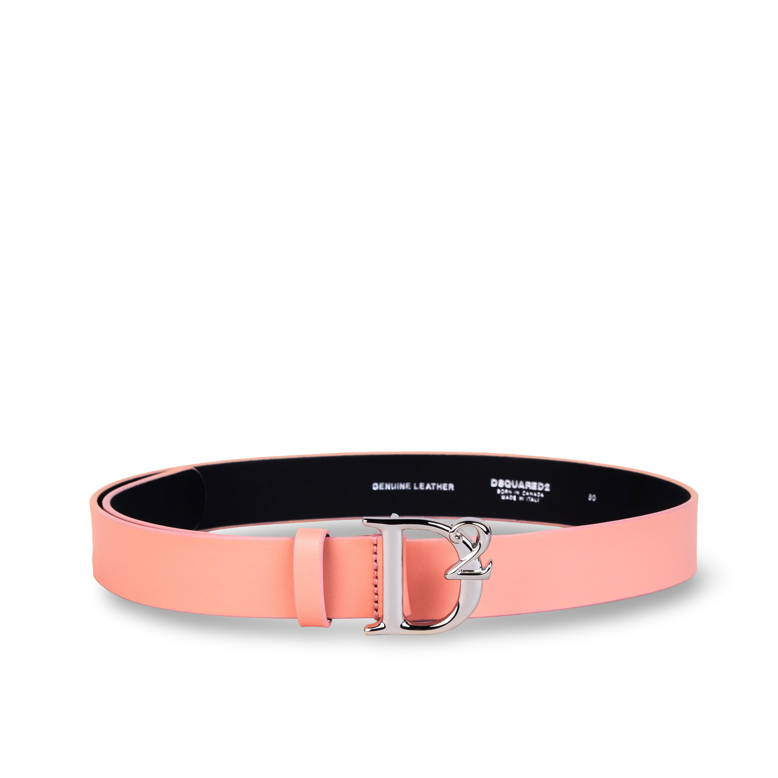 Cinturón Rosa Dsquared2 Placa Plateada