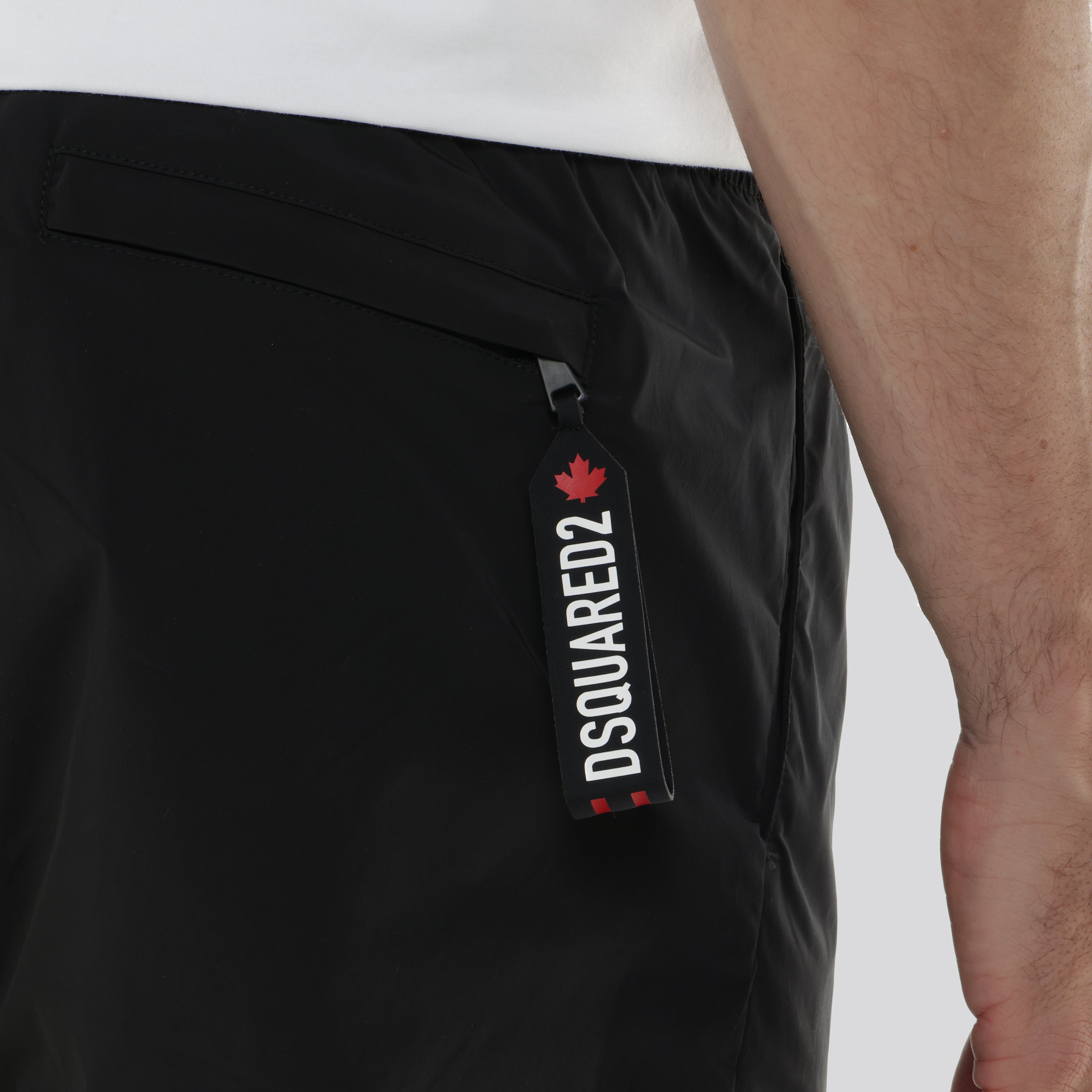 Pantaloneta Negra Dsquared2 Back Pocket