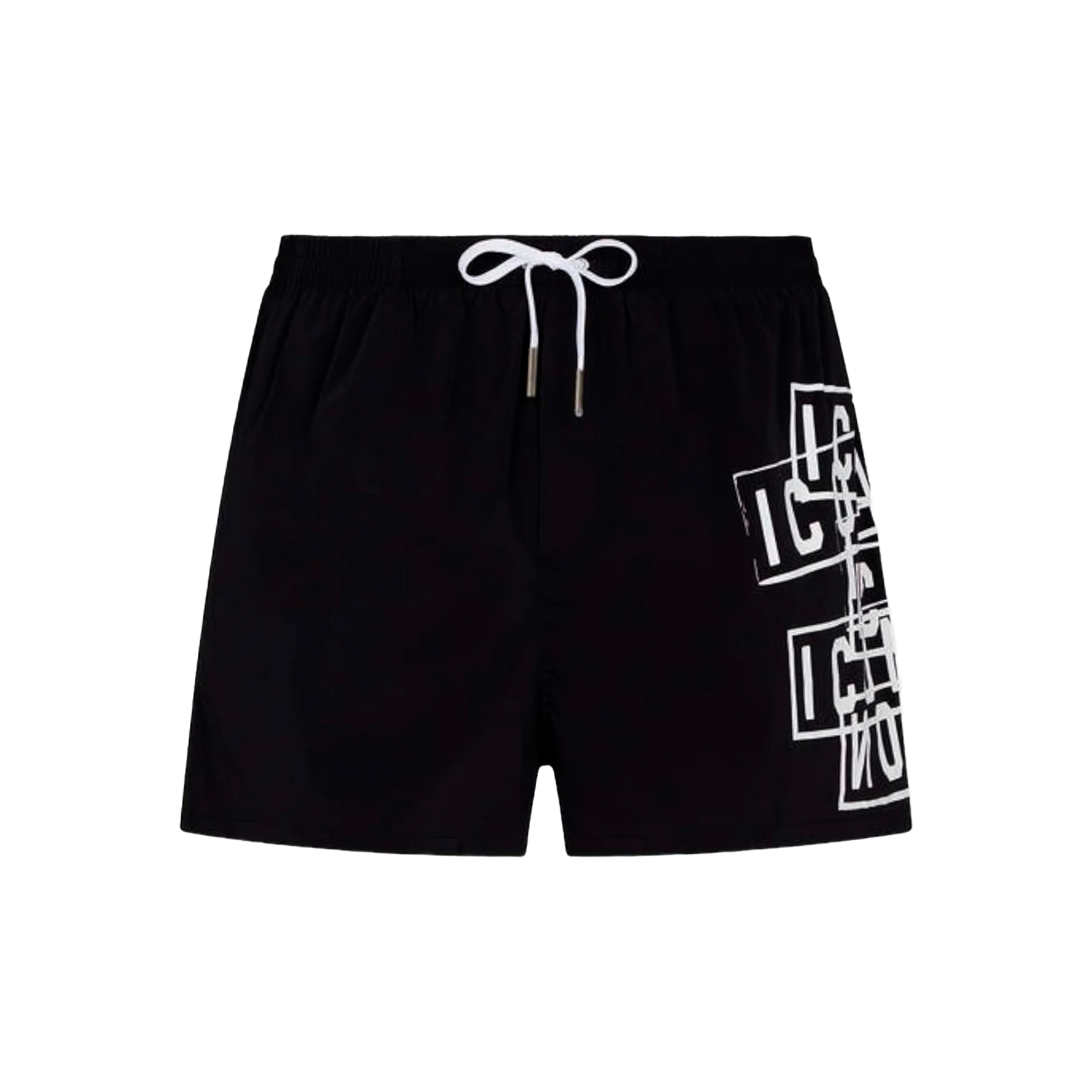 Pantaloneta Negra Dsquared2 Icon Stamps